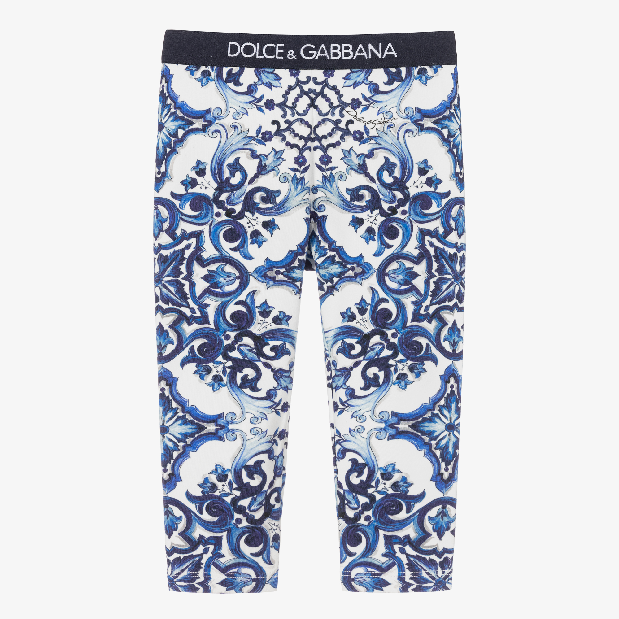 Dolce & Gabbana - Girls Blue Majolica Leggings