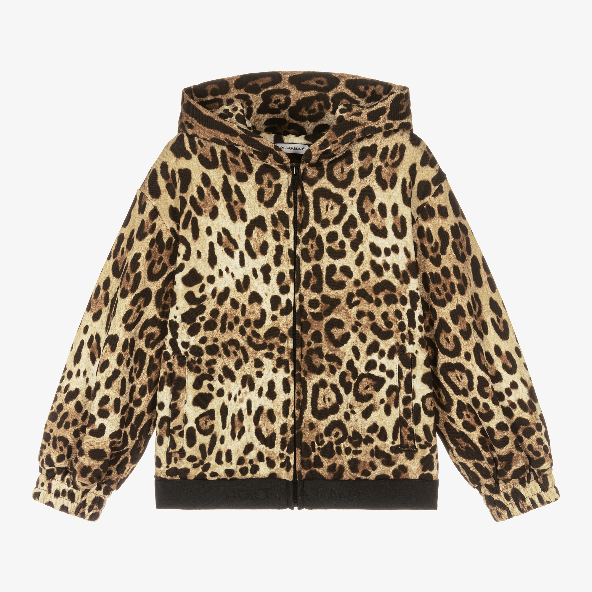 Leopard print zip outlet up hoodie