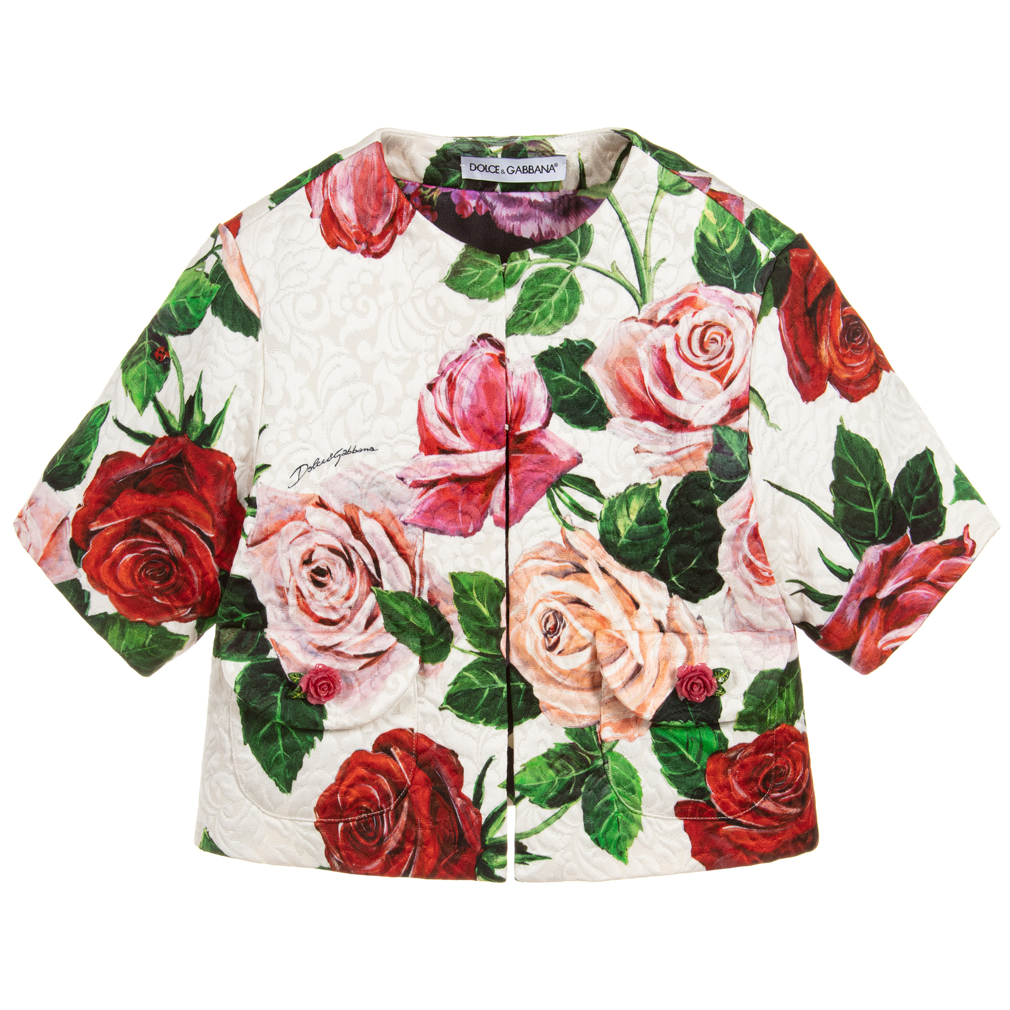 Dolce & Gabbana - Girls Ivory Brocade Jacket | Childrensalon Outlet