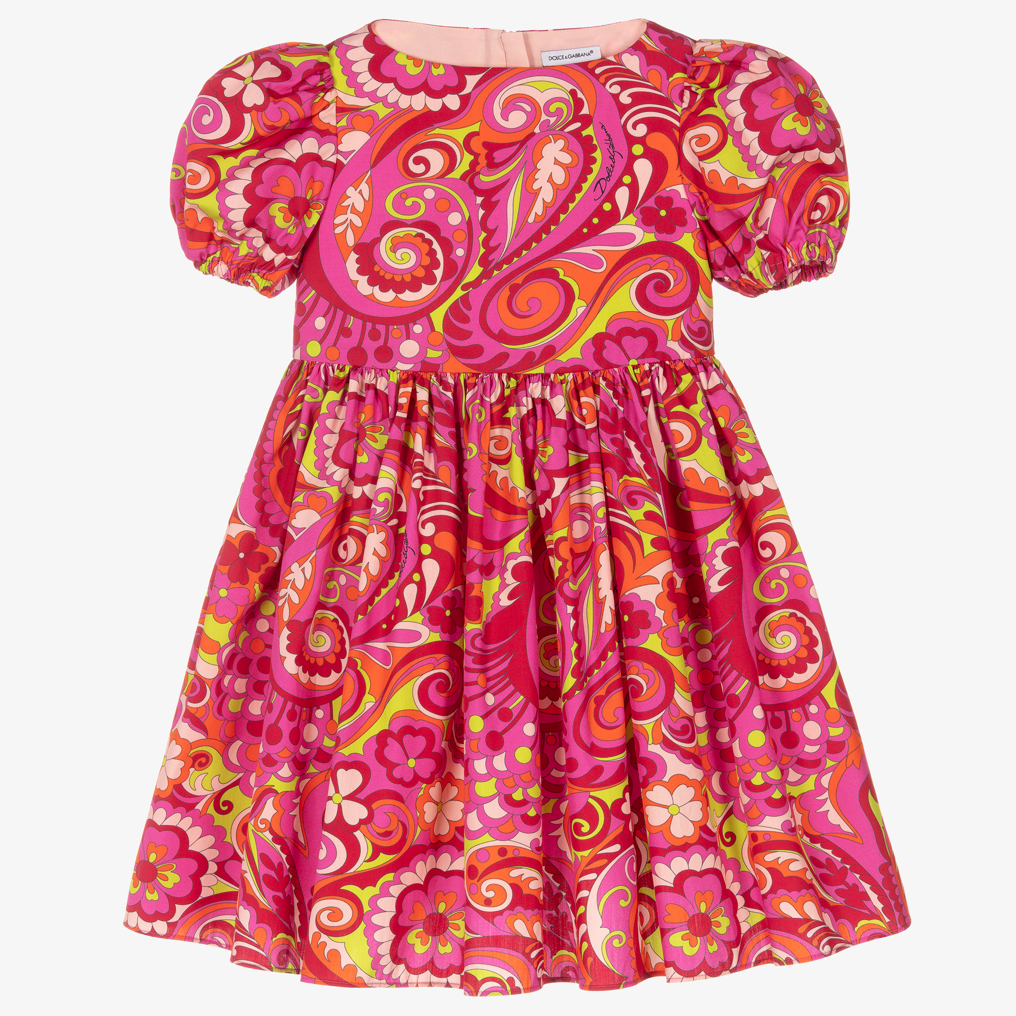 Dolce & Gabbana - Girls Pink Floral Dress | Childrensalon Outlet