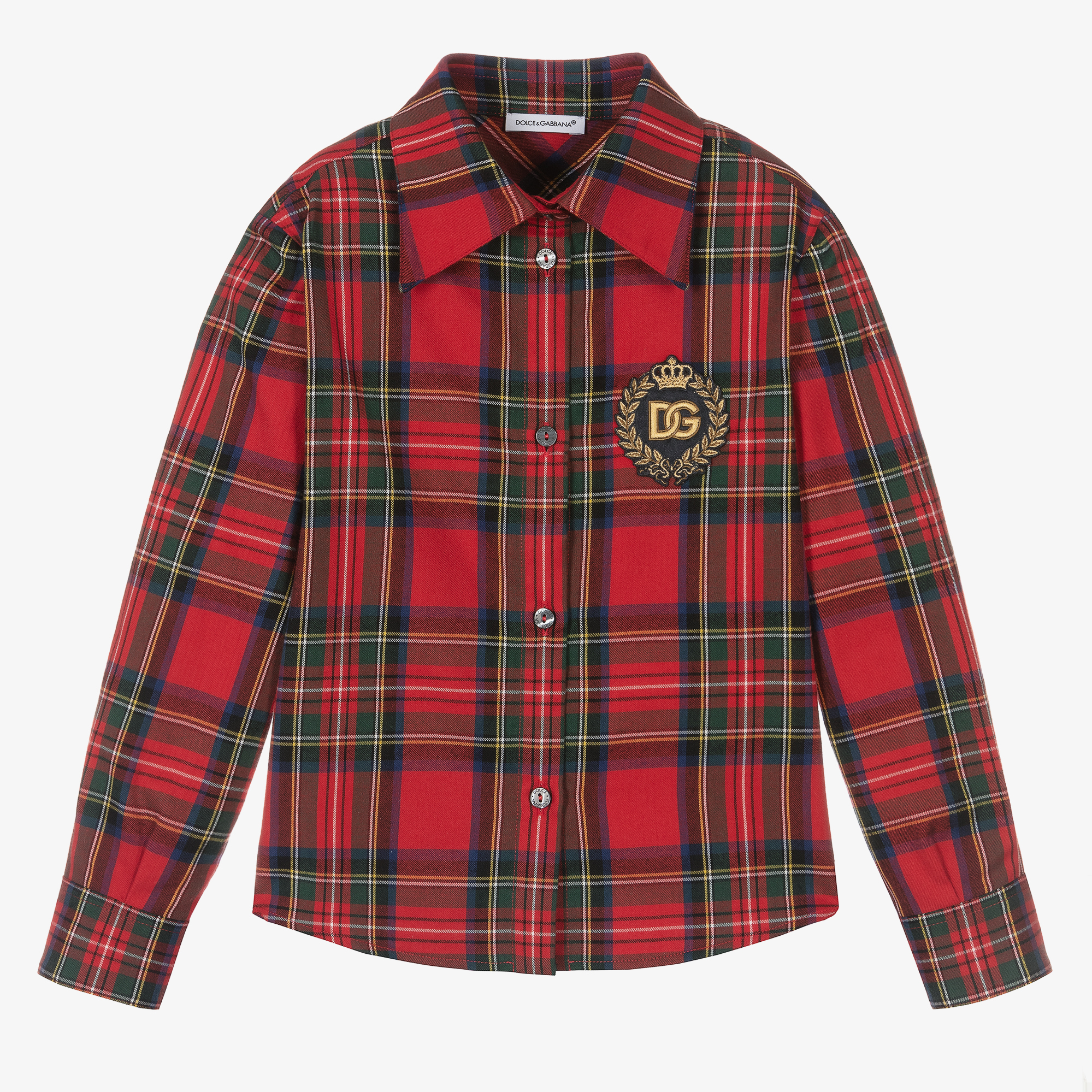 Dolce & Gabbana - Girls Red Tartan Check Blouse | Childrensalon Outlet