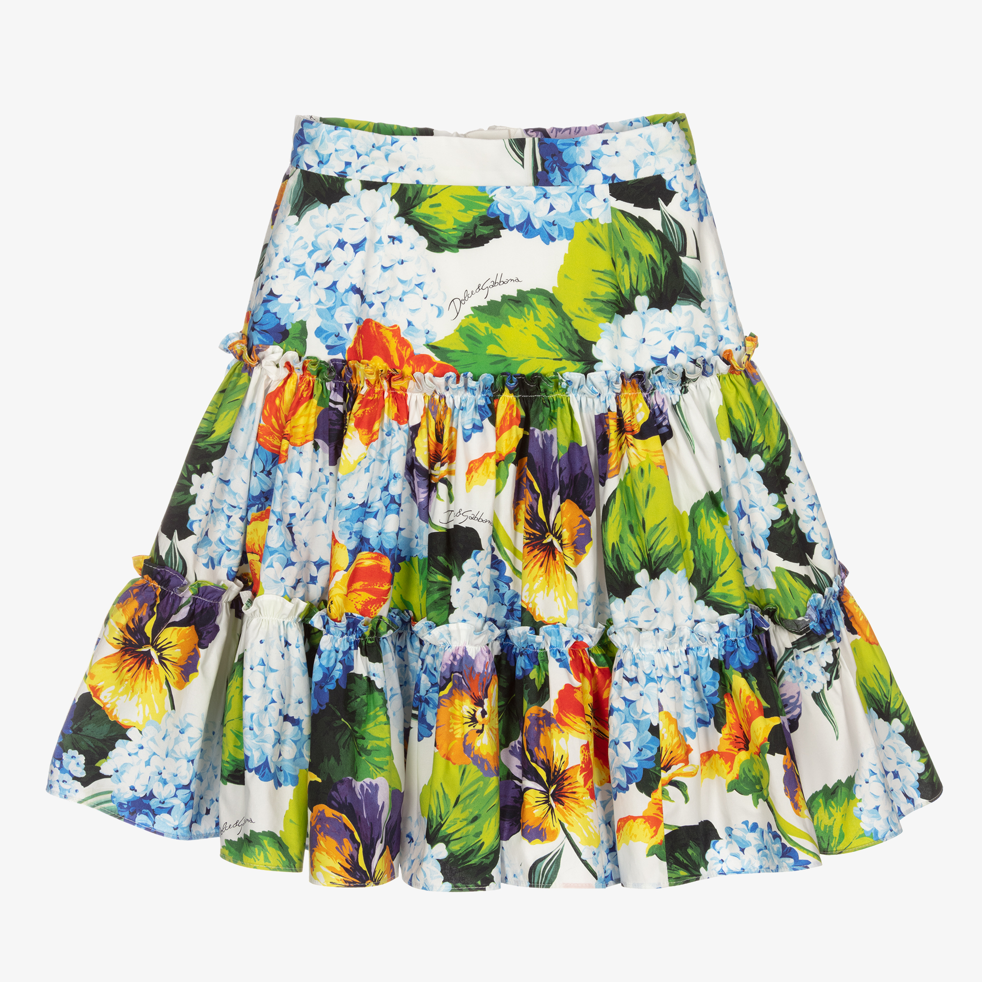 Dolce & Gabbana - Girls White Hydrangea Skirt | Childrensalon Outlet