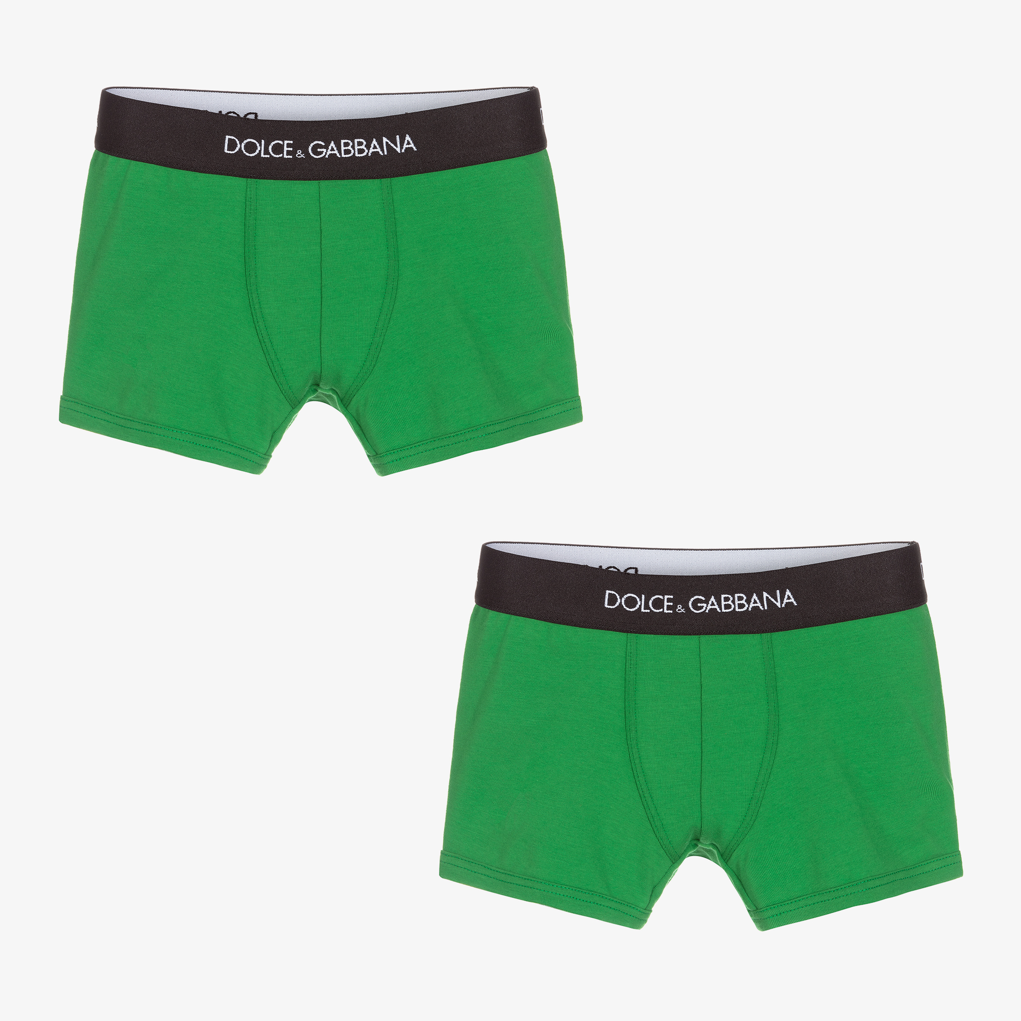 Dolce amp; Gabbana Kids pack of 2 logo-waistband boxer shorts - Black