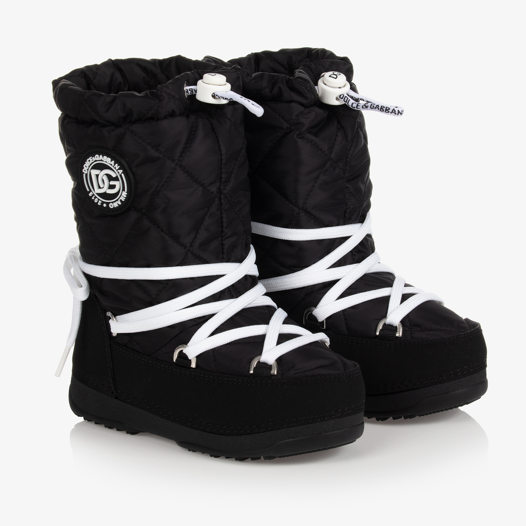 Dolce & Gabbana - Teen Black Logo Snow Boots | Childrensalon Outlet