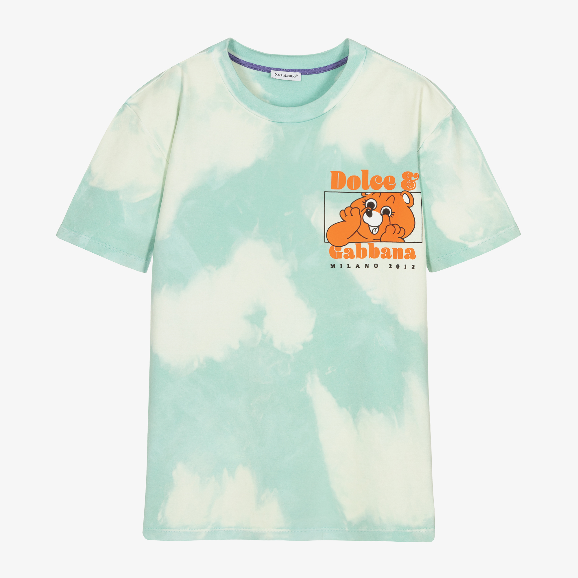 Dolce & Gabbana - Teen Blue Clouds Logo T-Shirt | Childrensalon Outlet