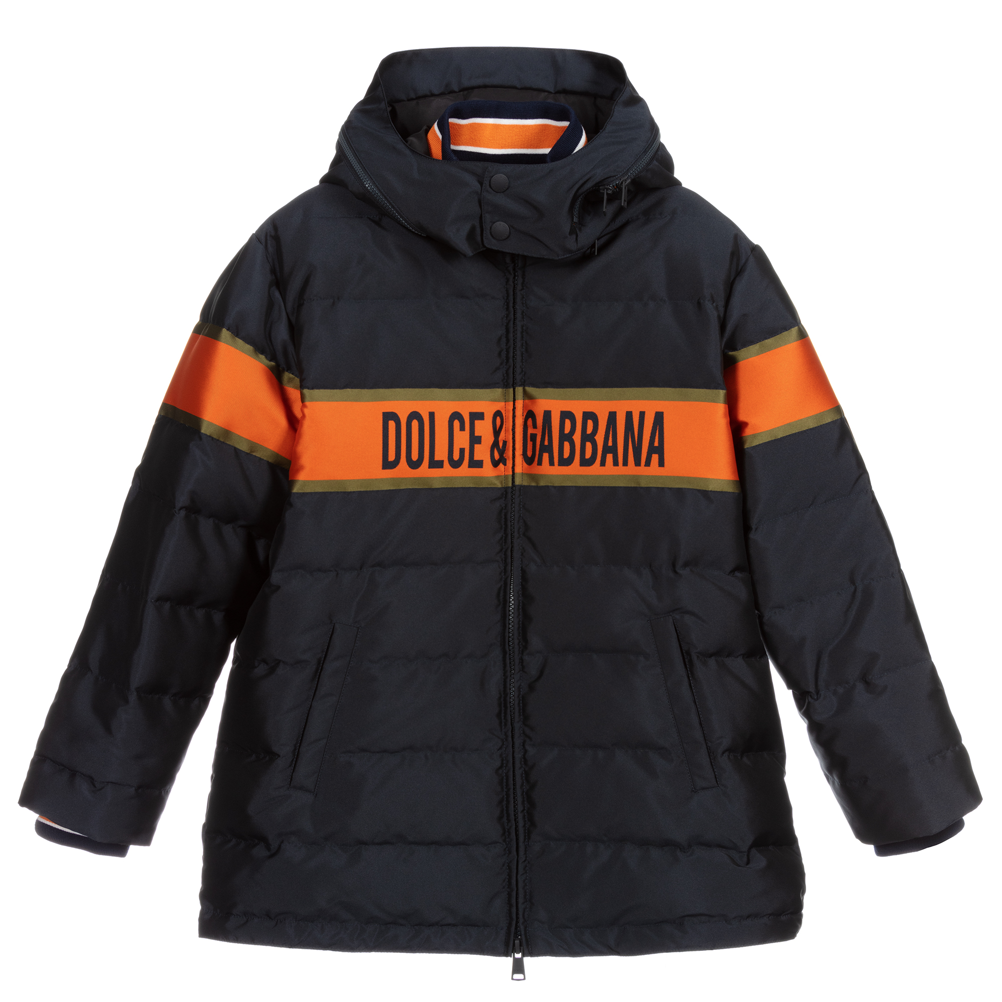 Dolce & Gabbana - Teen Blue & Orange Logo Coat | Childrensalon Outlet