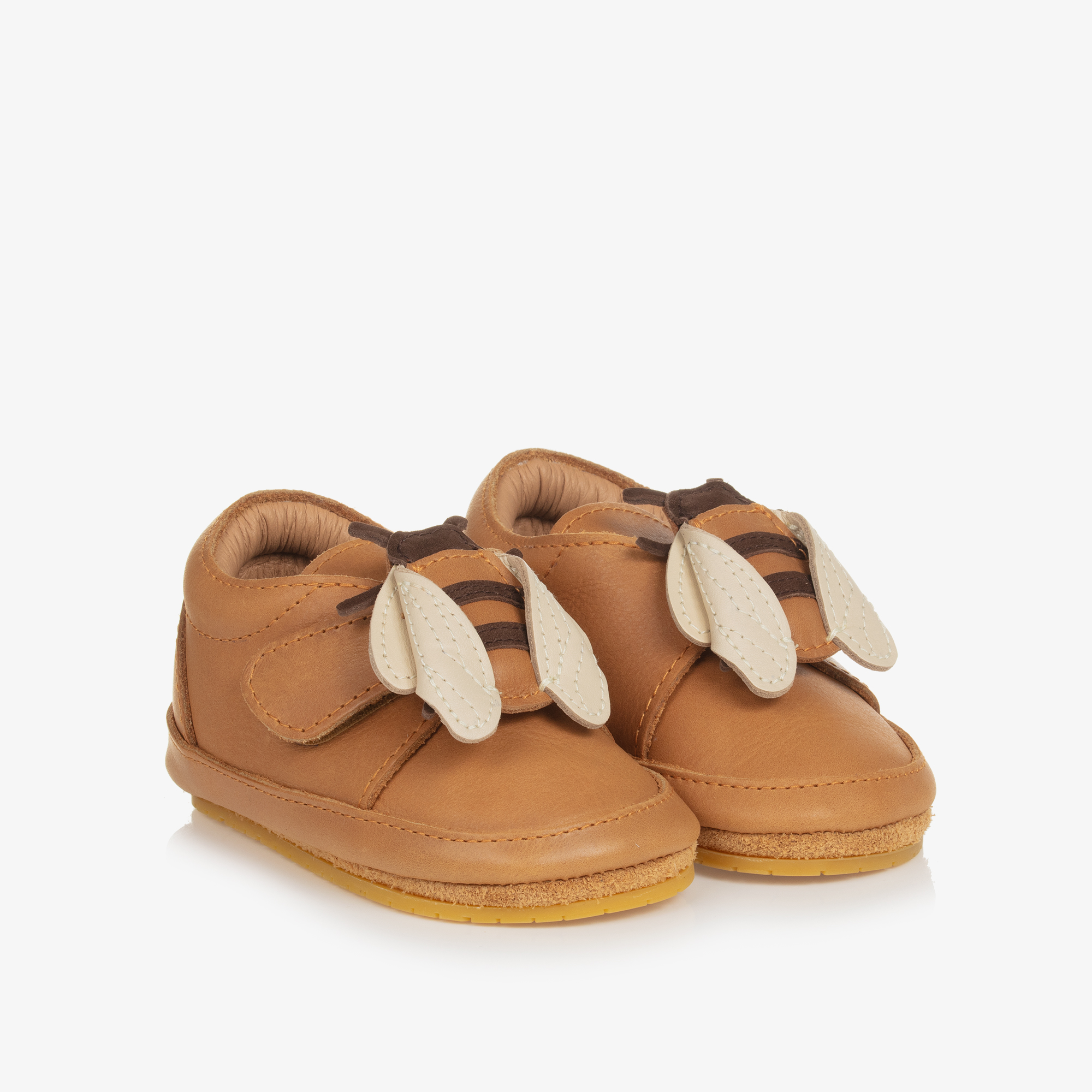 Donsje Baby Brown Leather Bee Pre Walker Shoes