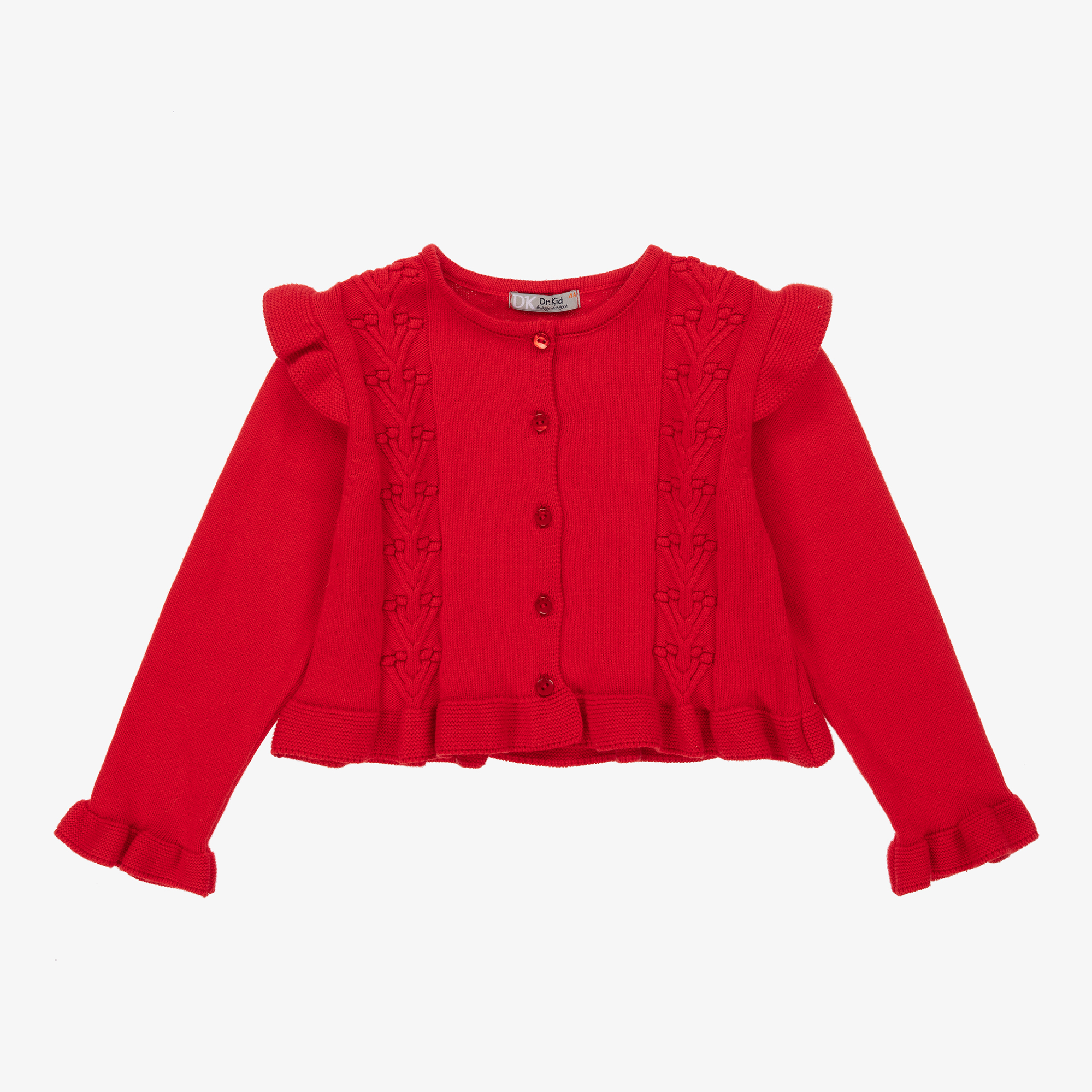 Red clearance ruffle cardigan