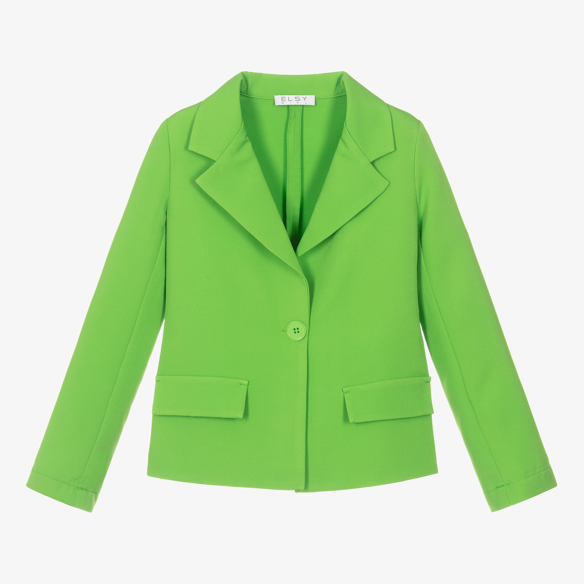 Elsy - Girls Green Crêpe Blazer