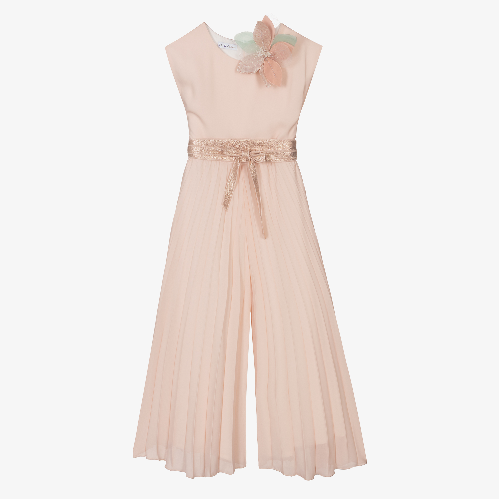 Pleated best sale chiffon jumpsuit