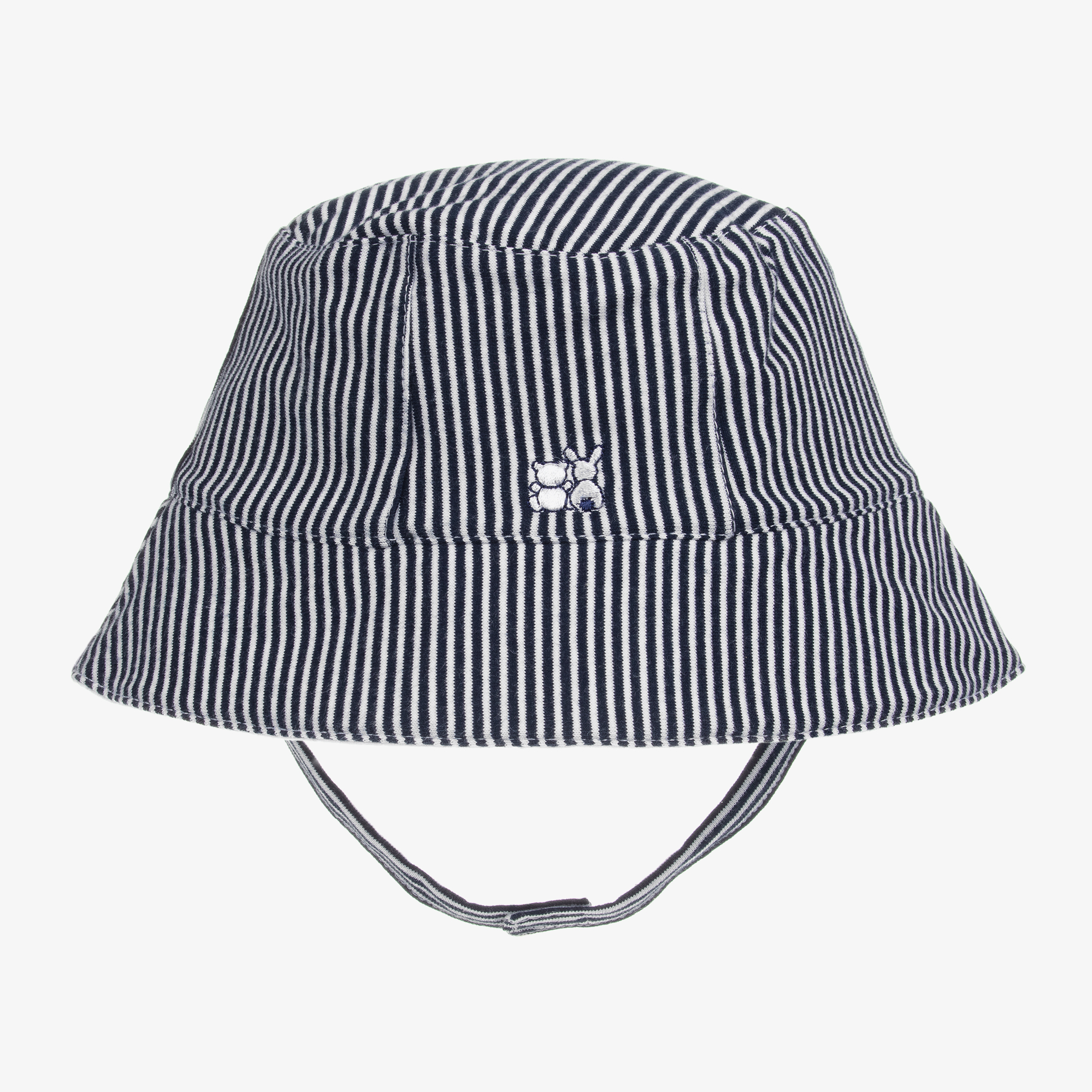 Emile et Rose Baby White Blue Striped Sun Hat Childrensalon Outlet