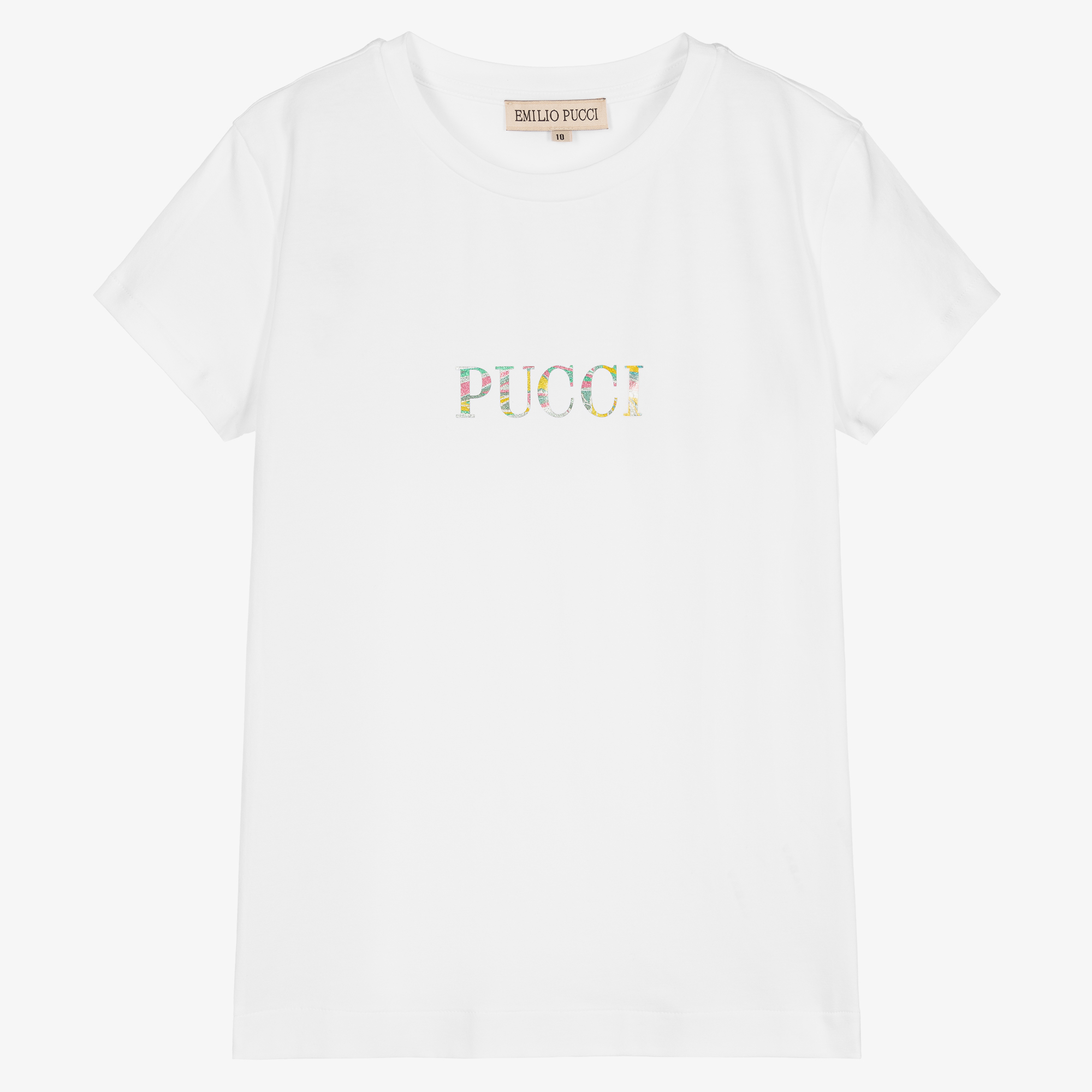 PUCCI - Girls White Lance Logo T-Shirt