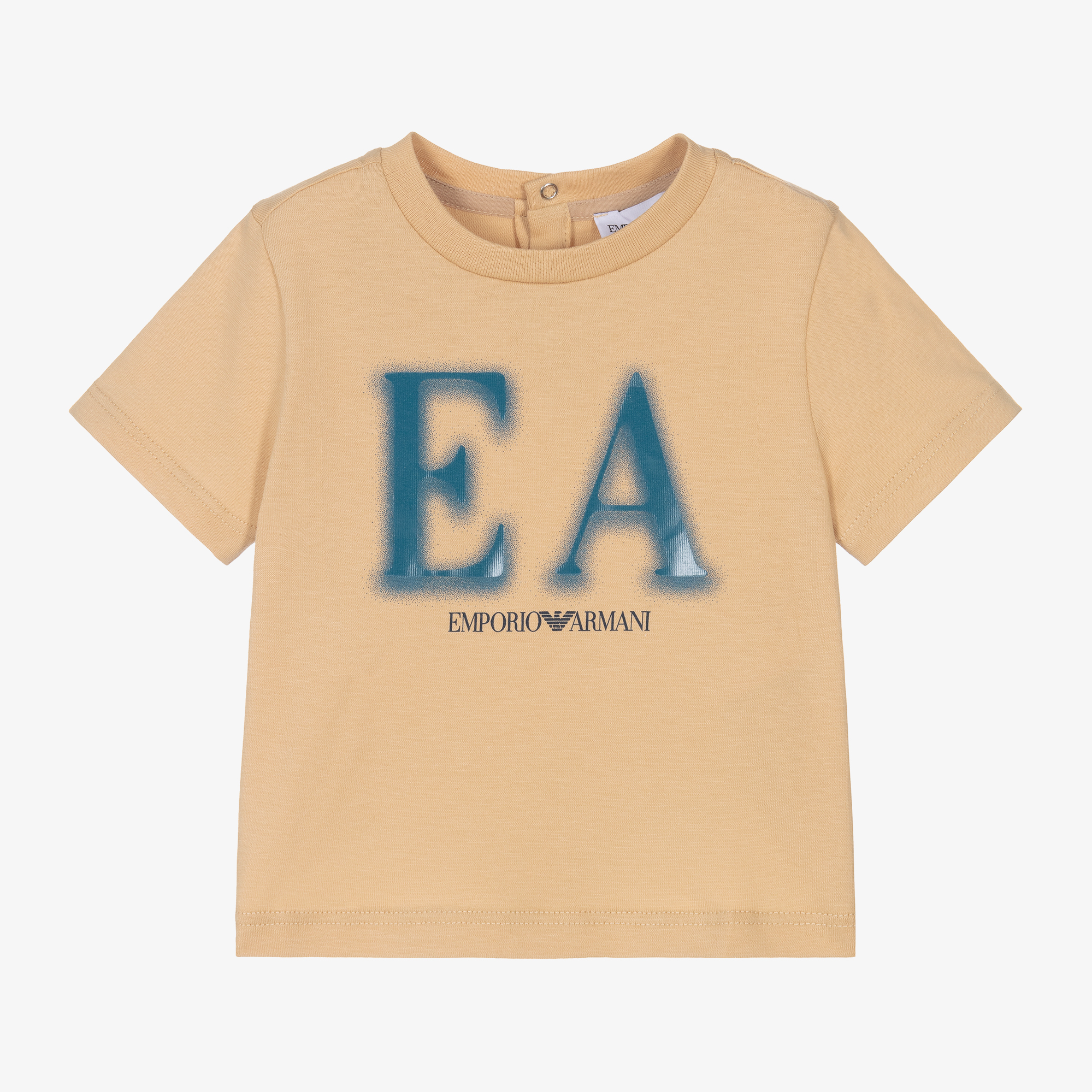 Emporio Armani Baby Boys Beige Cotton EA T Shirt Childrensalon