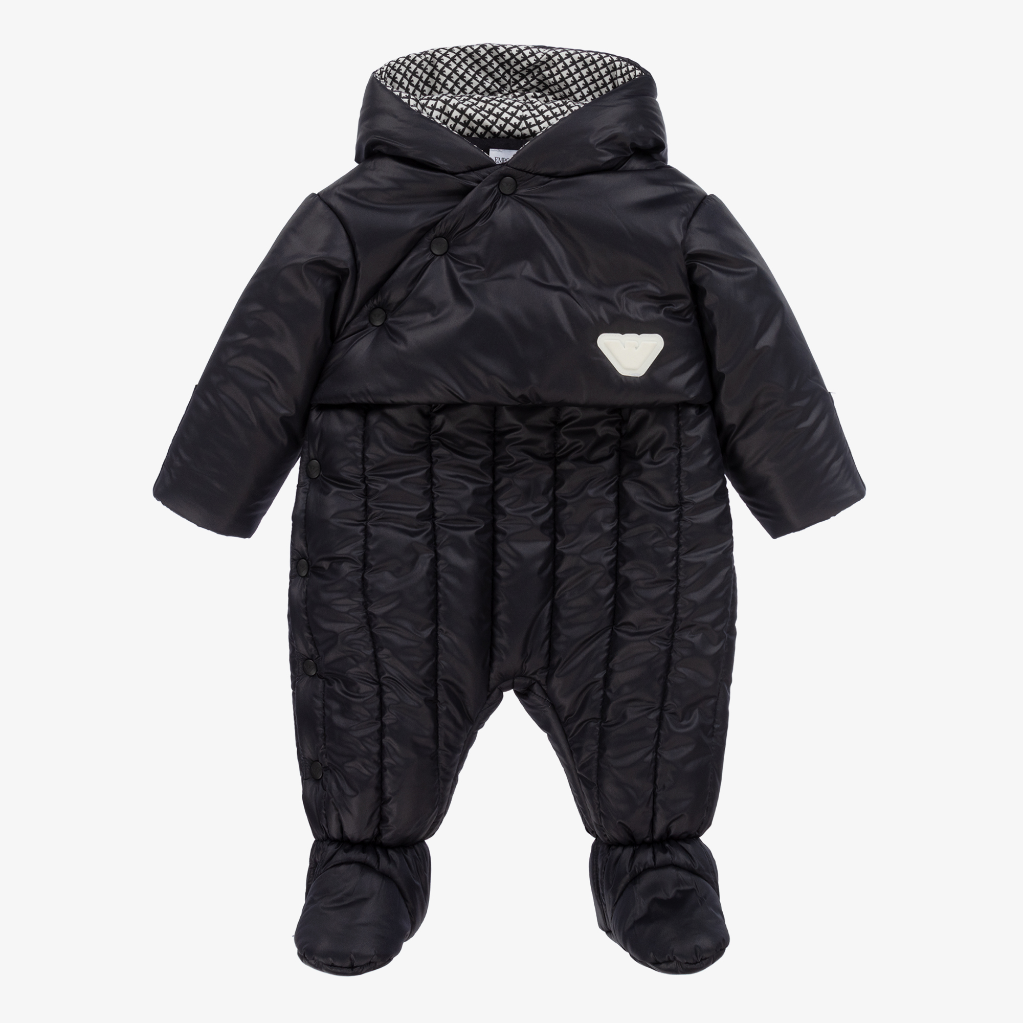 Emporio Armani Baby Boys Navy Blue Hooded Snowsuit