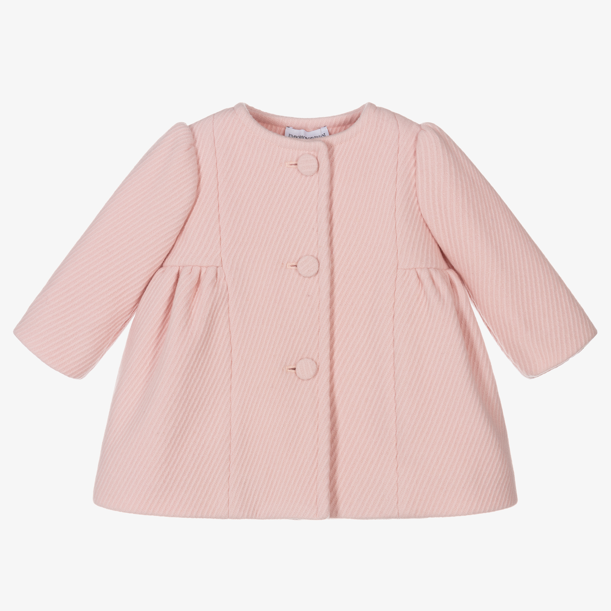 Emporio Armani Baby Girls Pink Wool Coat Childrensalon Outlet