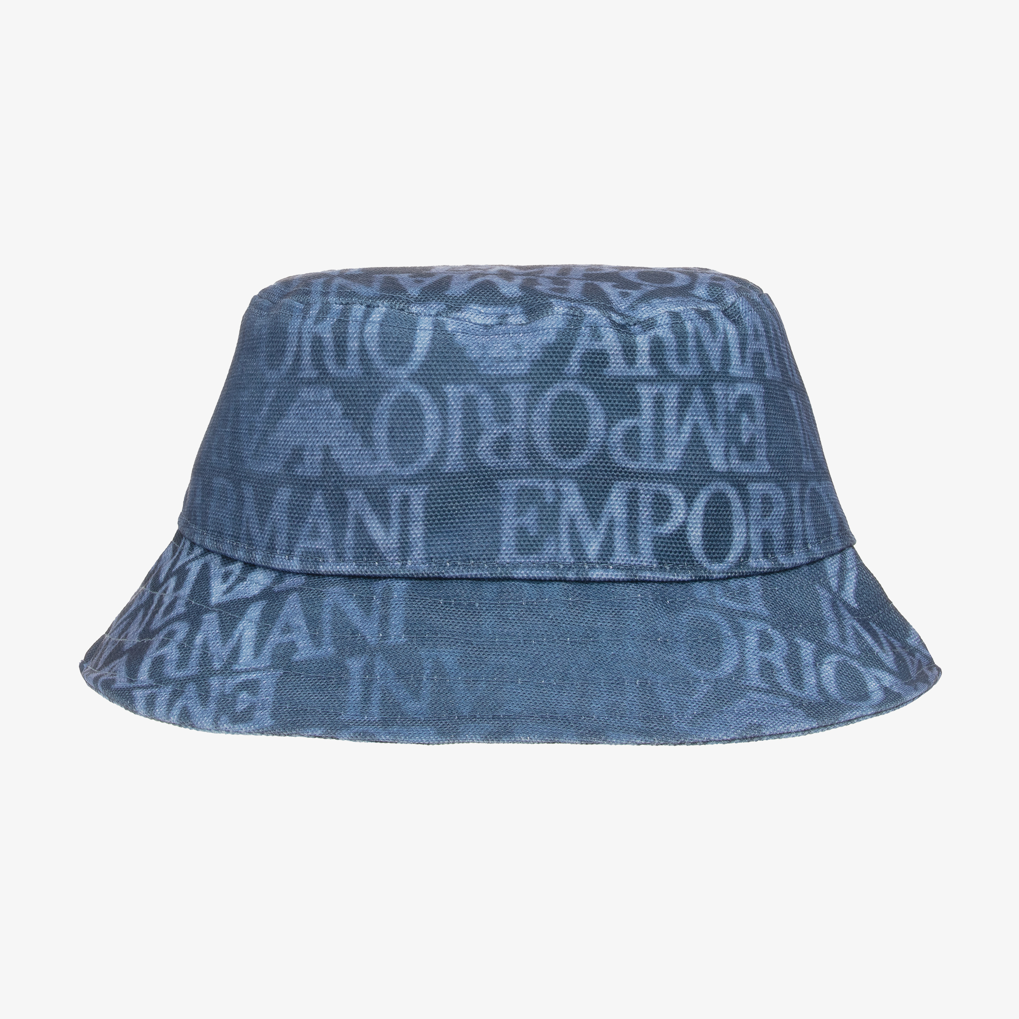 Emporio Armani Blue Canvas Bucket Hat Childrensalon Outlet