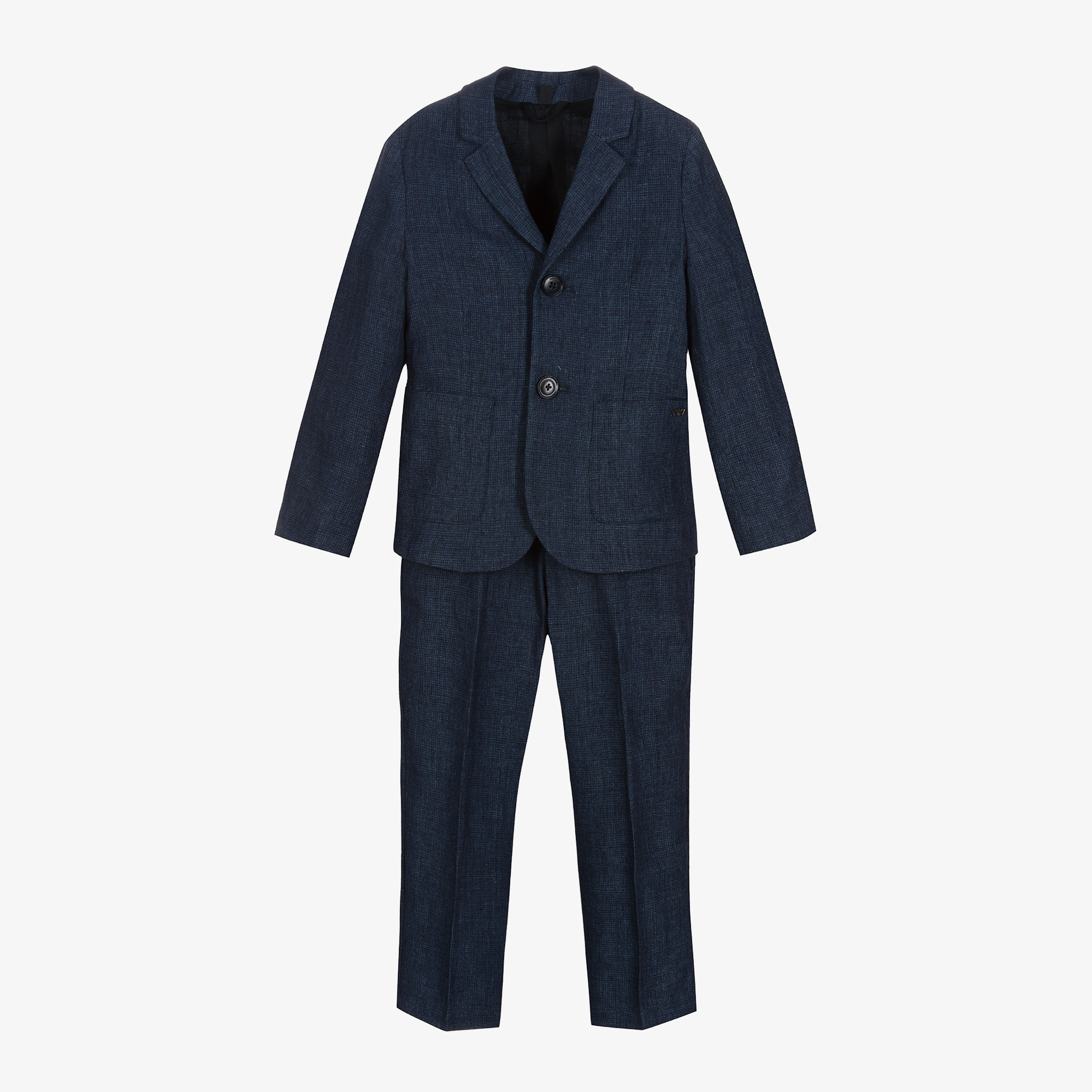 Emporio Armani Boys Navy Blue Linen Suit Childrensalon Outlet