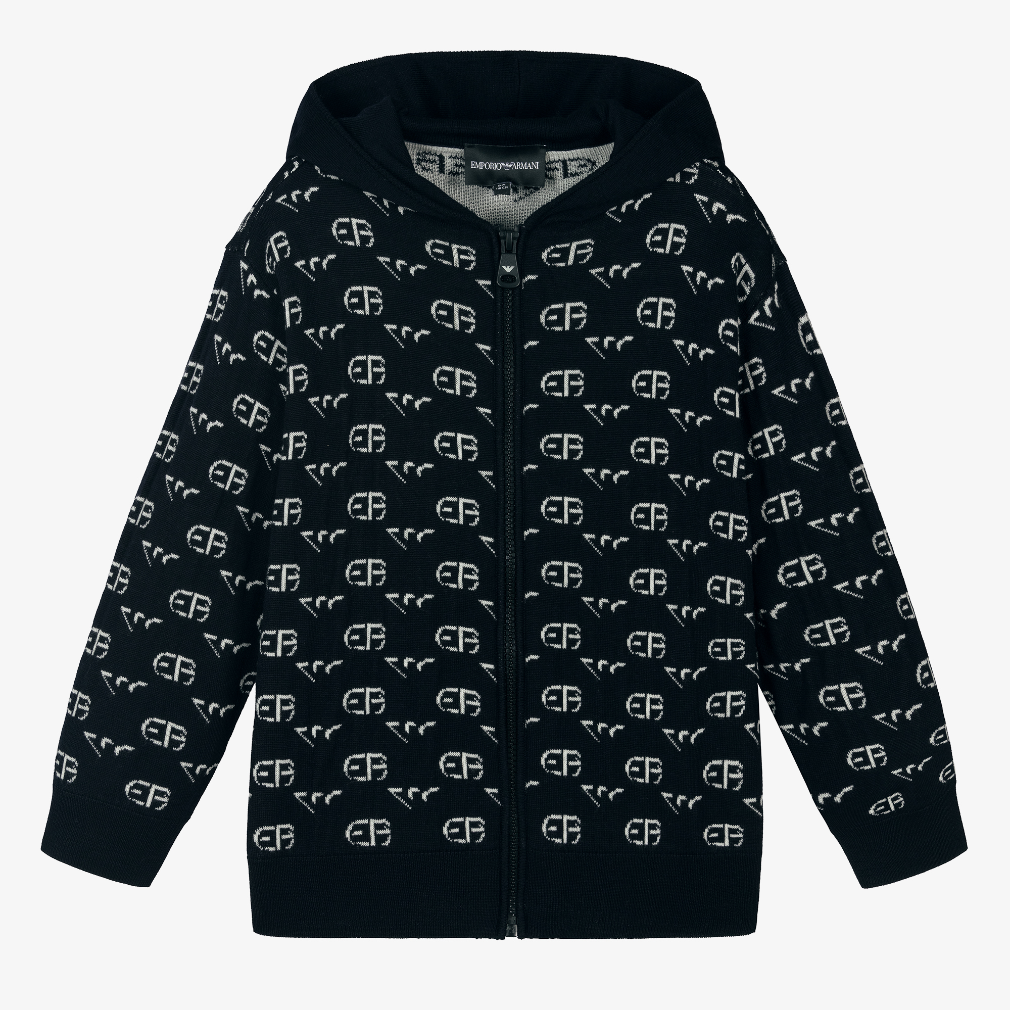 Sale  Emporio Armani Kids Houndstooth Zip-Up Hoodie and