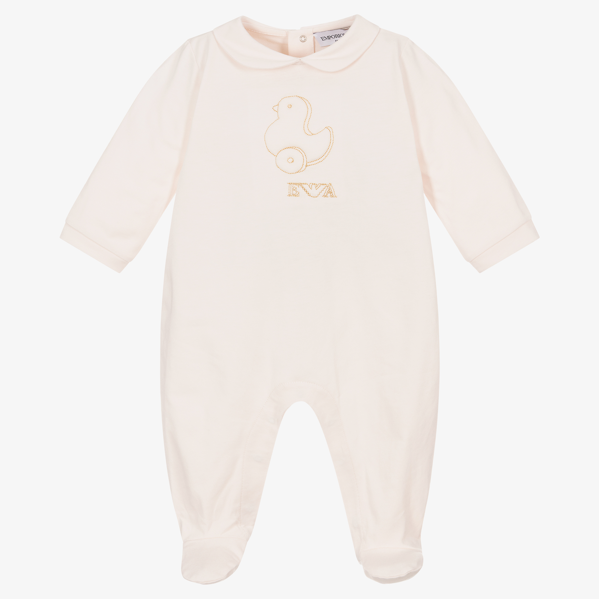 Emporio Armani Girls Pink Cotton Duck Babygrow