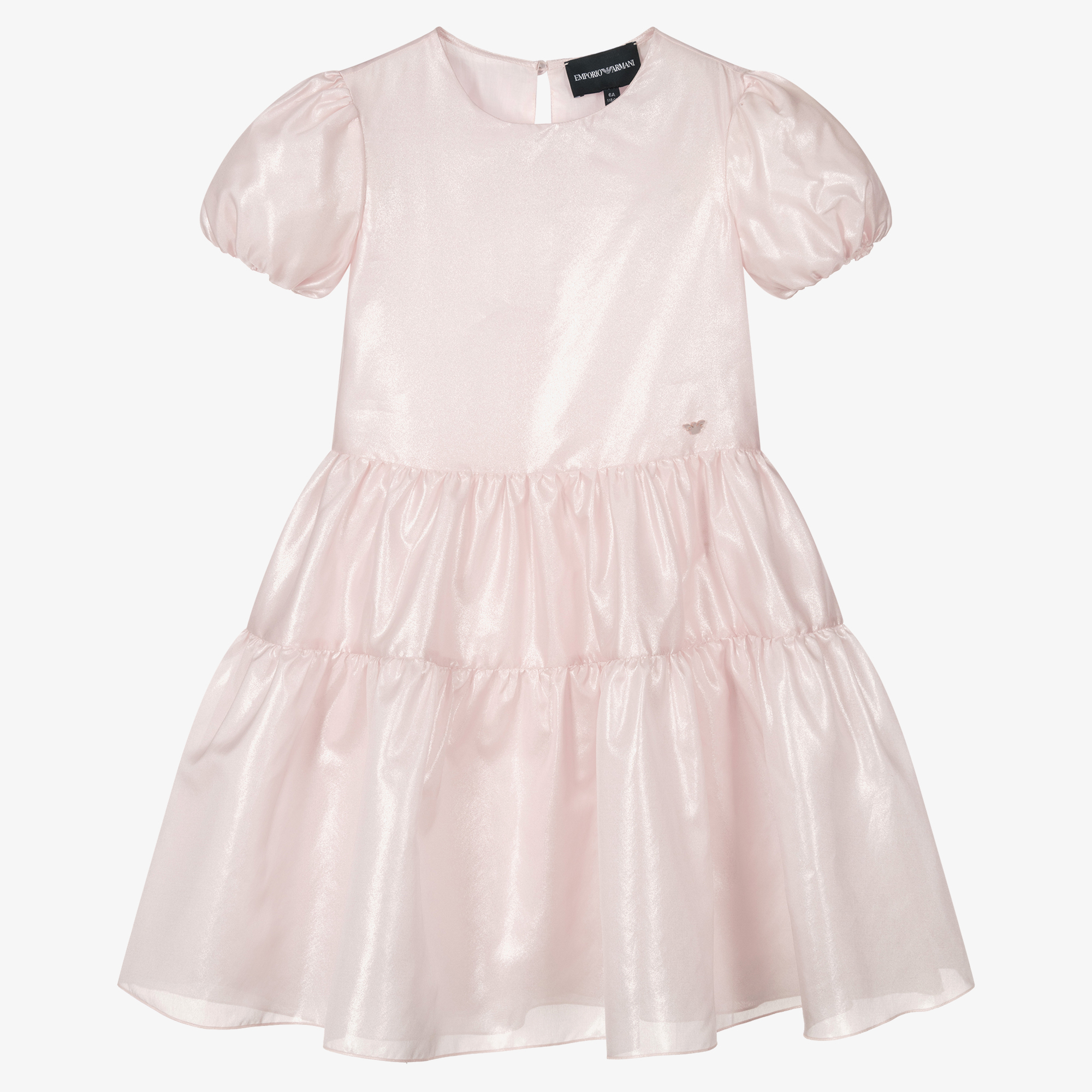 Emporio Armani Girls Pink Silk Dress Childrensalon Outlet