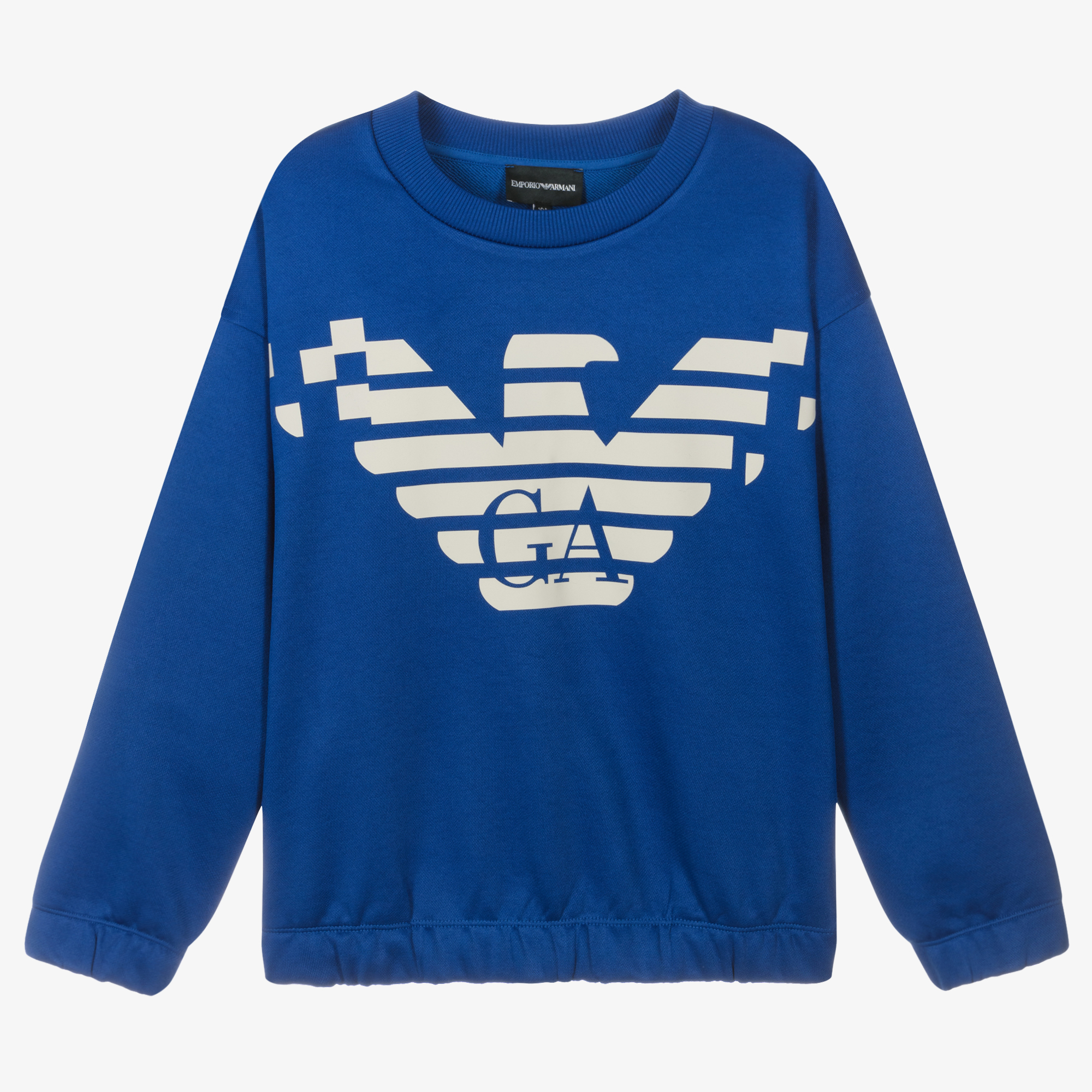 Emporio Armani Teen Boys Blue Cotton Eagle Sweatshirt