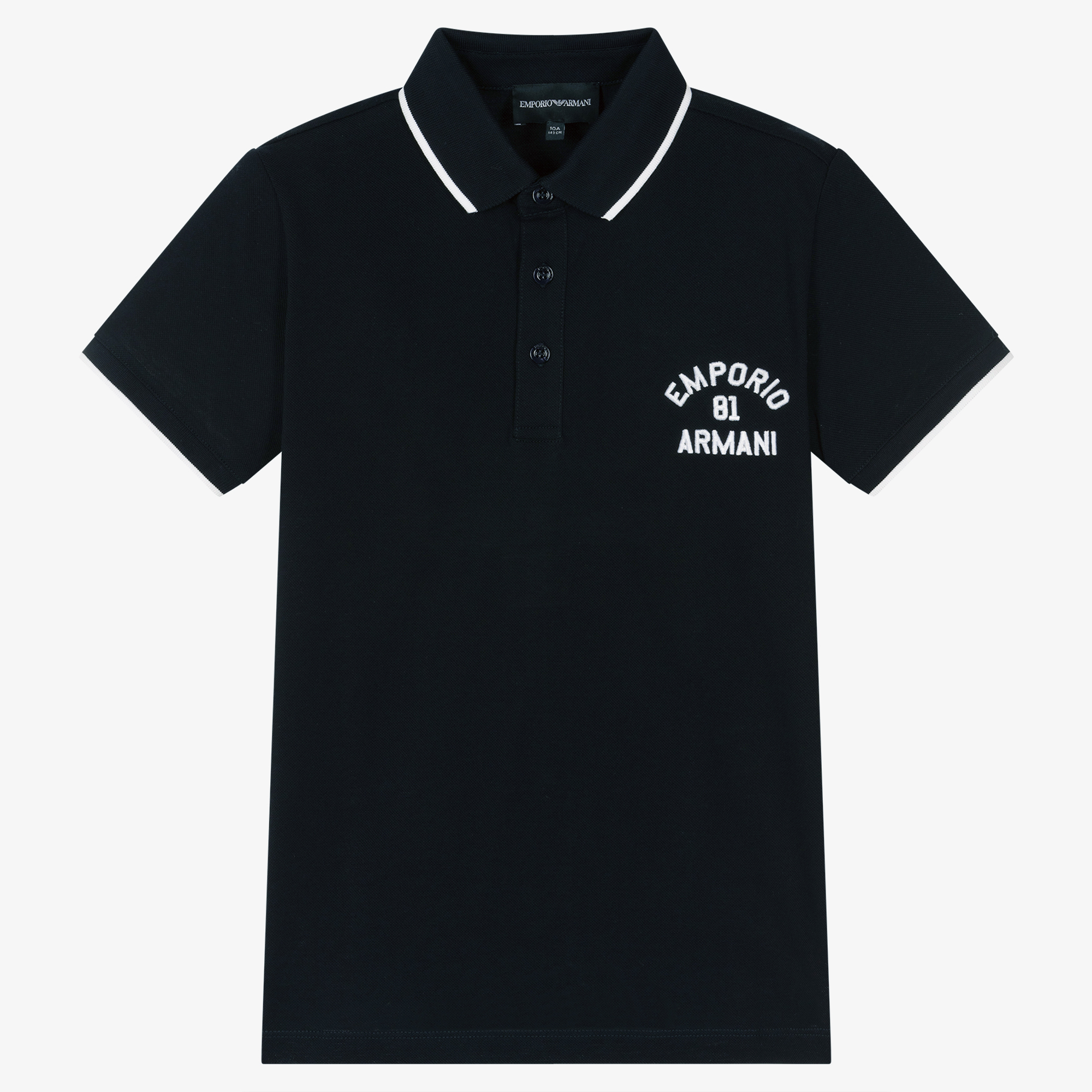 Emporio Armani Teen Boys Navy Blue Logo Polo Shirt