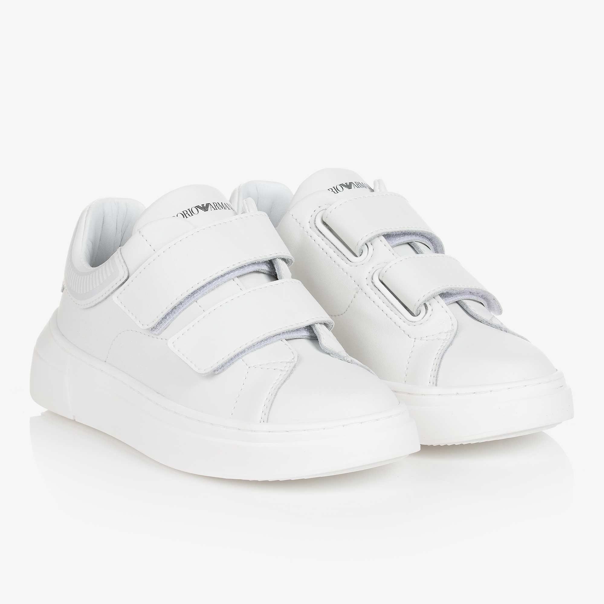 White leather hot sale velcro trainers