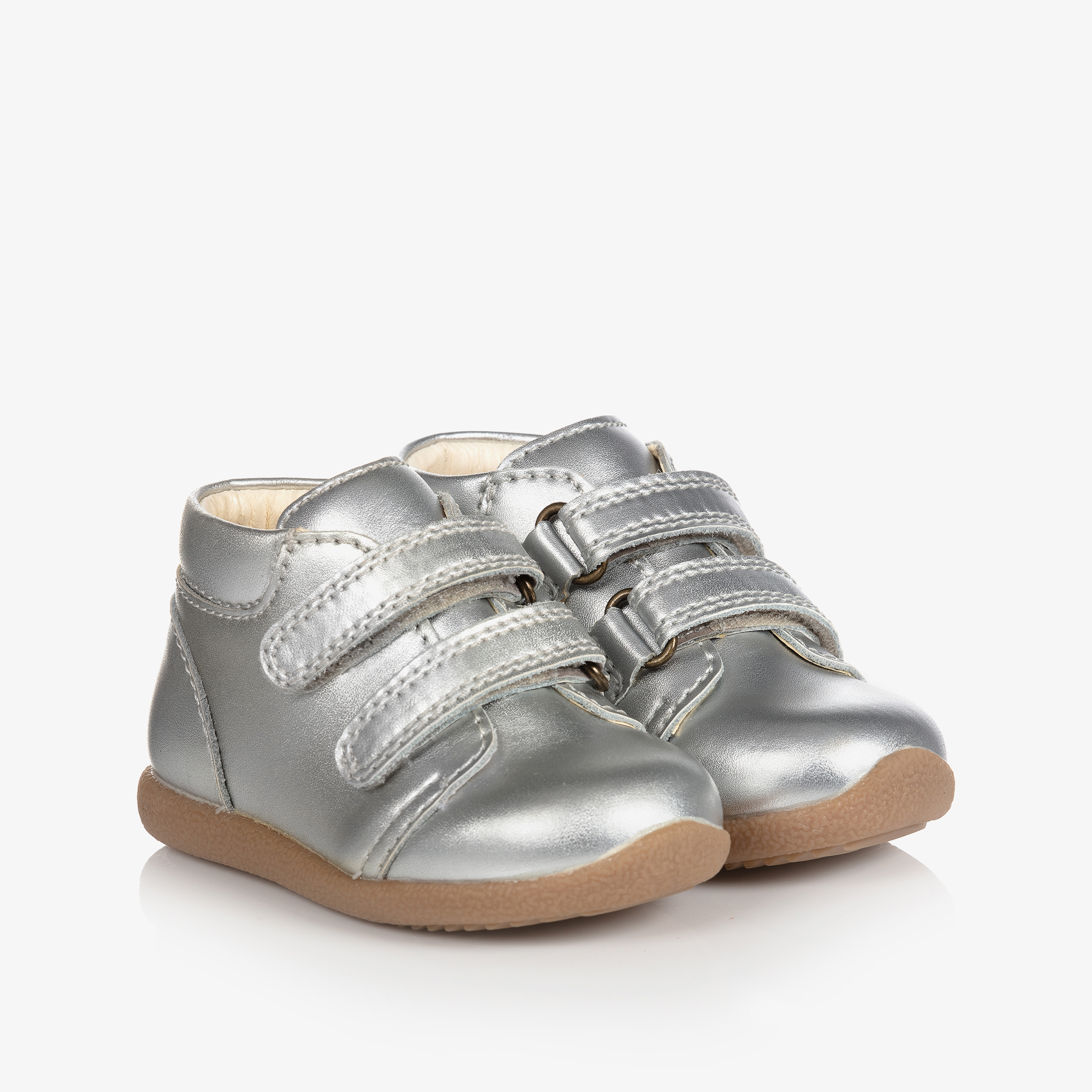 Silver velcro shoes deals