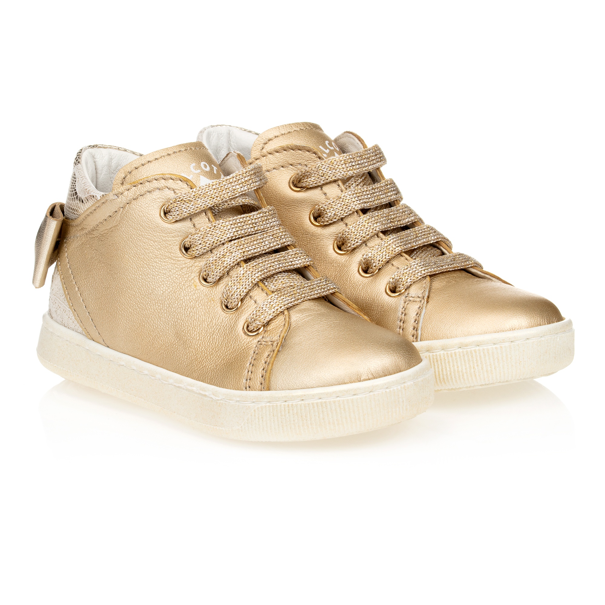 Falcotto by Naturino Girls Gold Leather Trainers