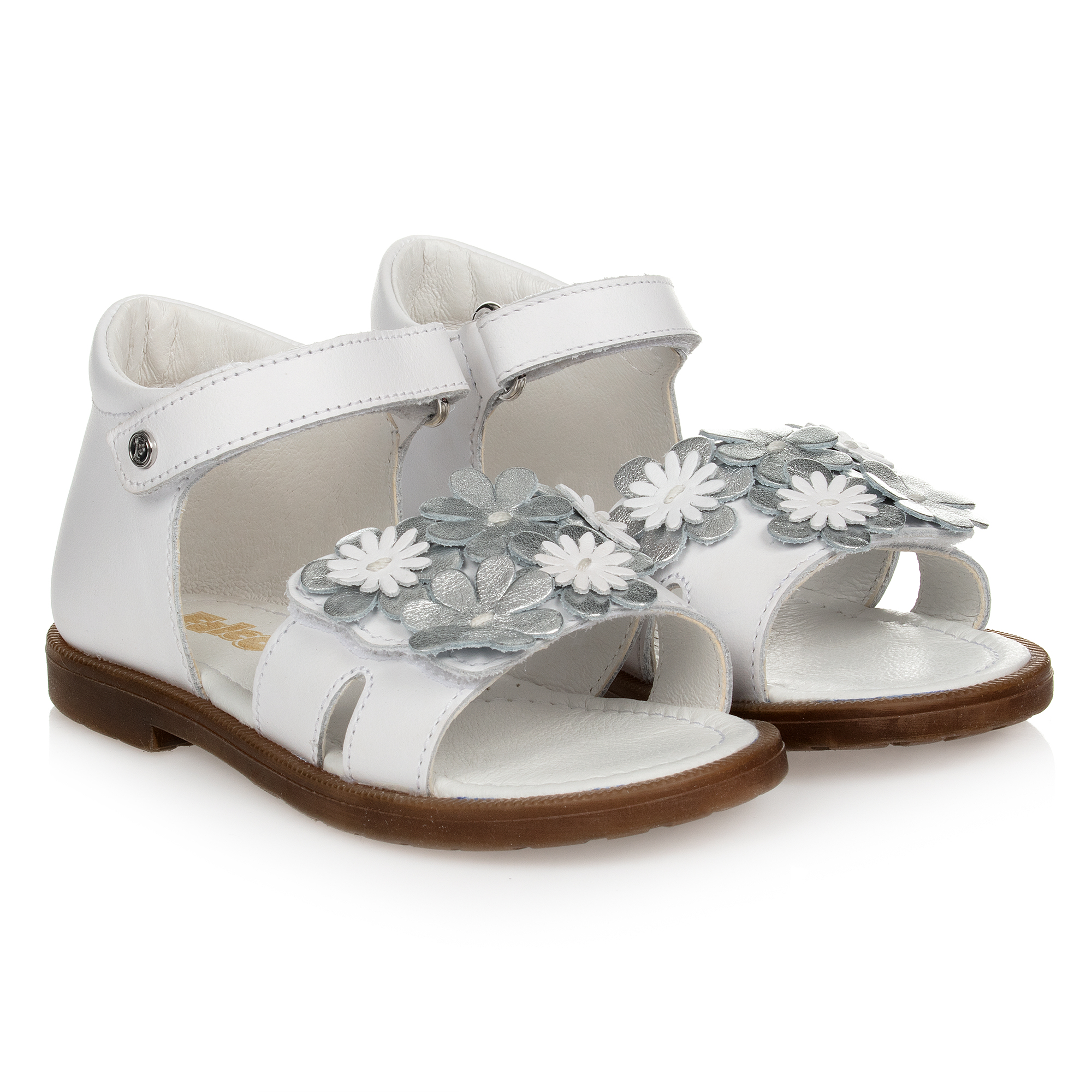 Falcotto by Naturino - Girls White Leather Sandals | Childrensalon Outlet