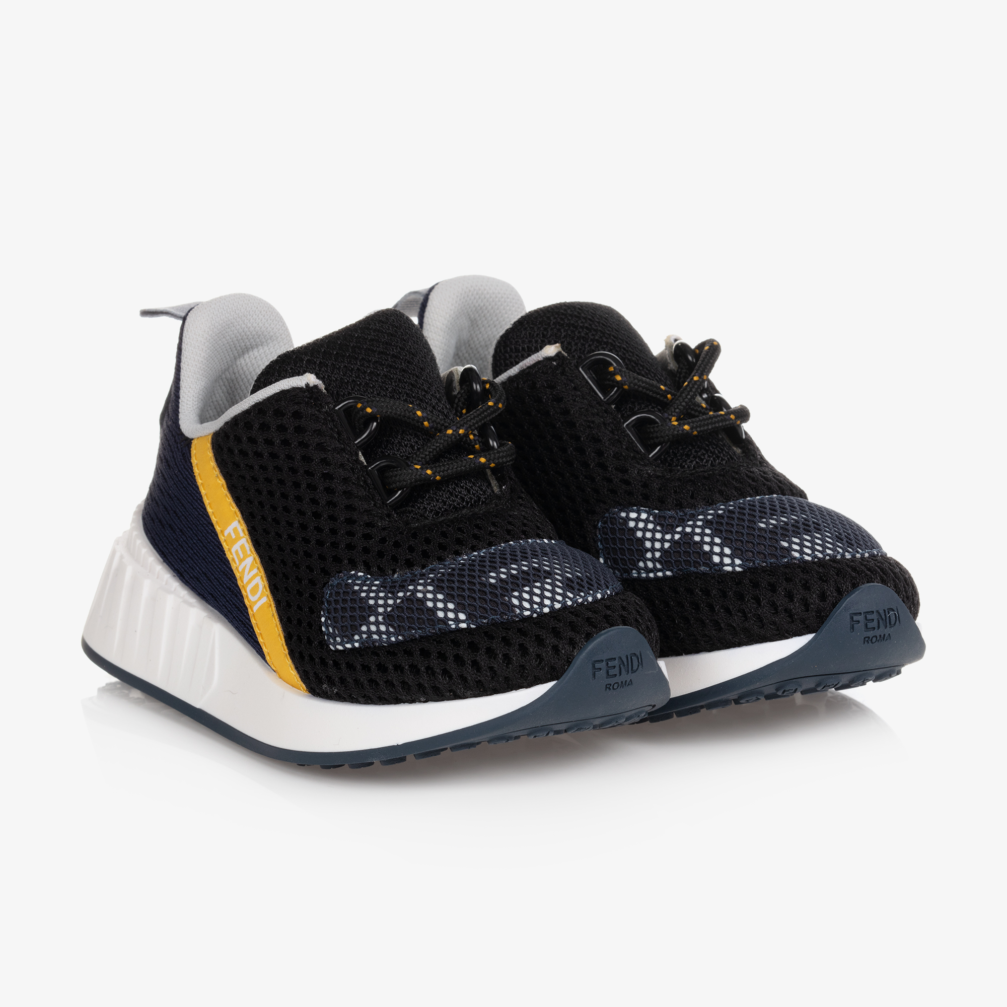 Fendi panel logo band trainers hotsell