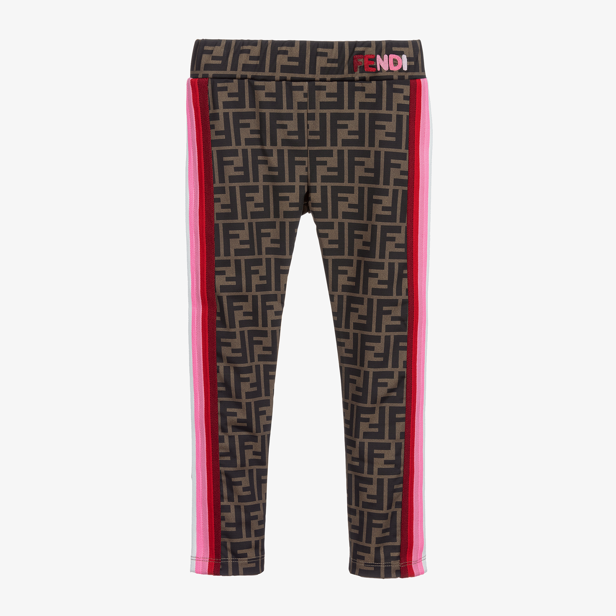 Fendi Girls Brown FF Logo Leggings