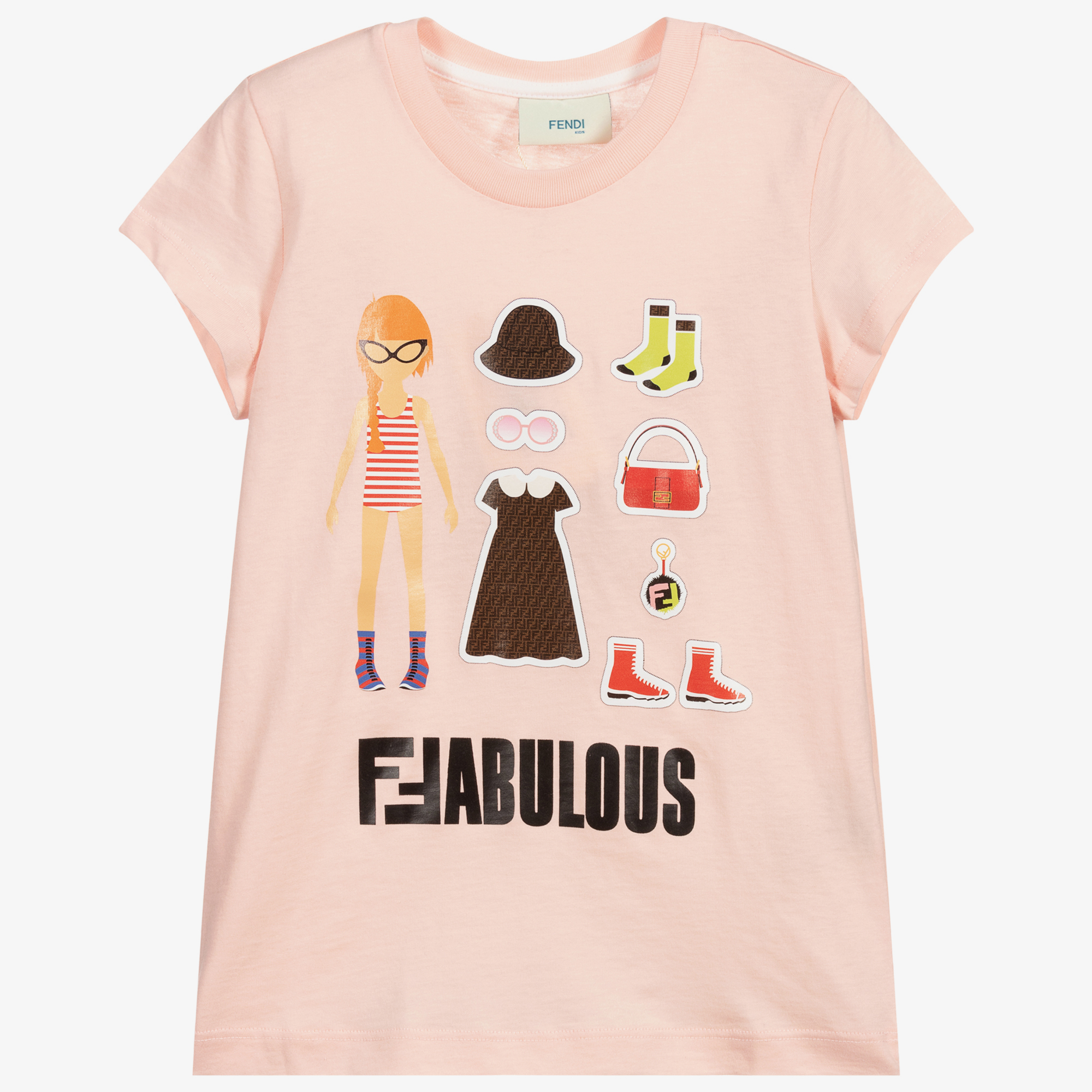 Fendi logo shops T- shirt kids