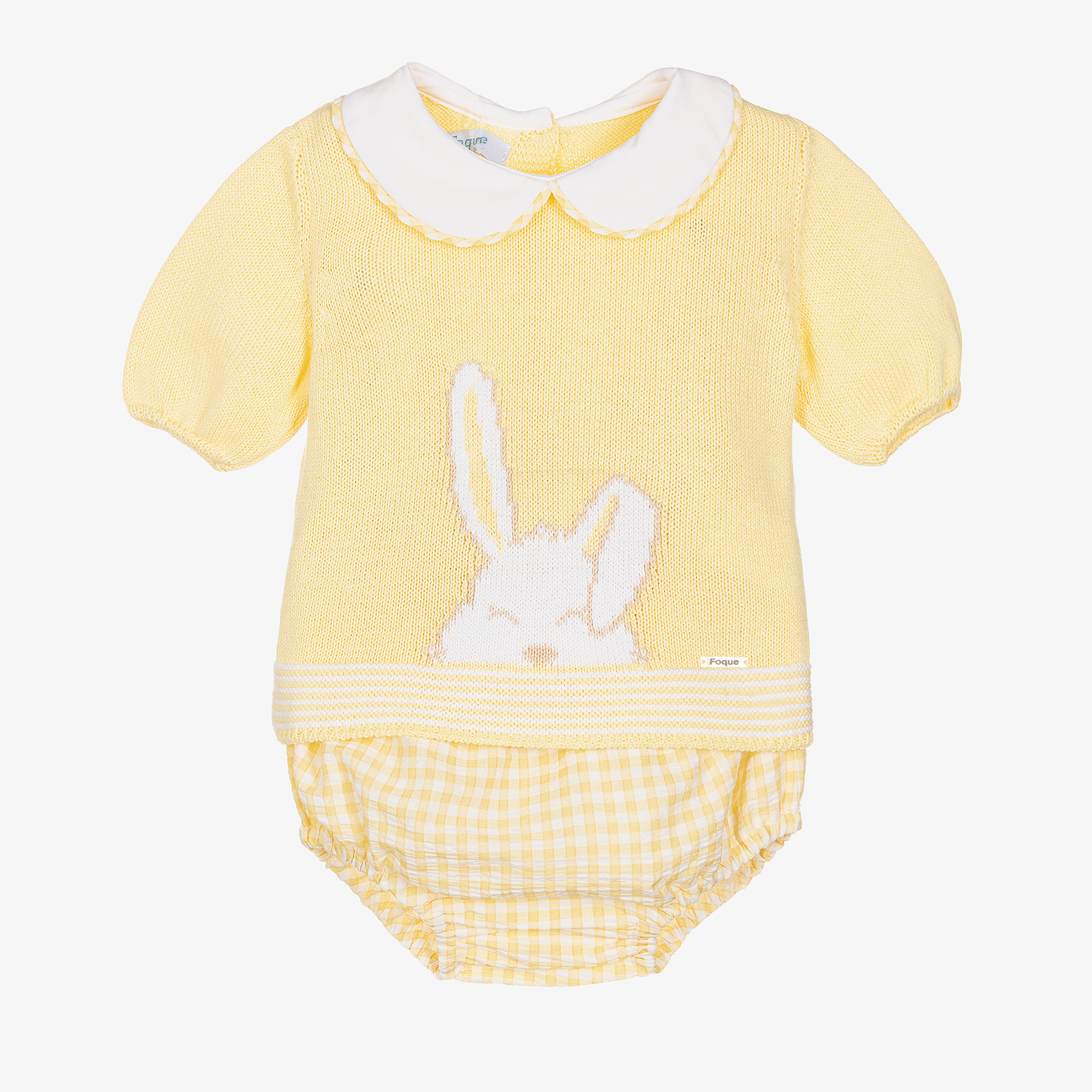 Foque - Girls Yellow Bunny Logo Shorts Set
