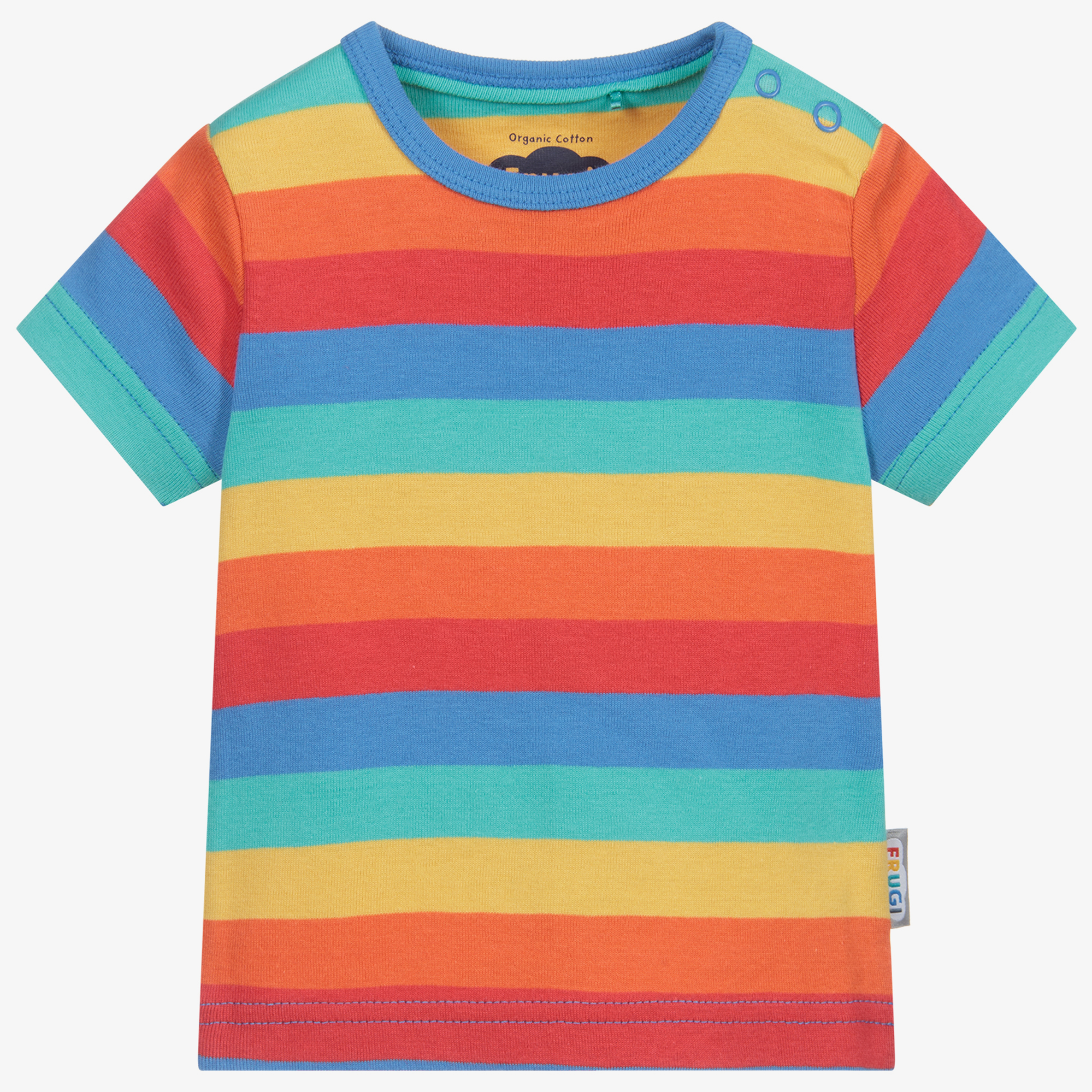 Frugi Scaldacollo Bimbo, Rainbow Stripe - 100% Cotone Bio unisex (bambini)