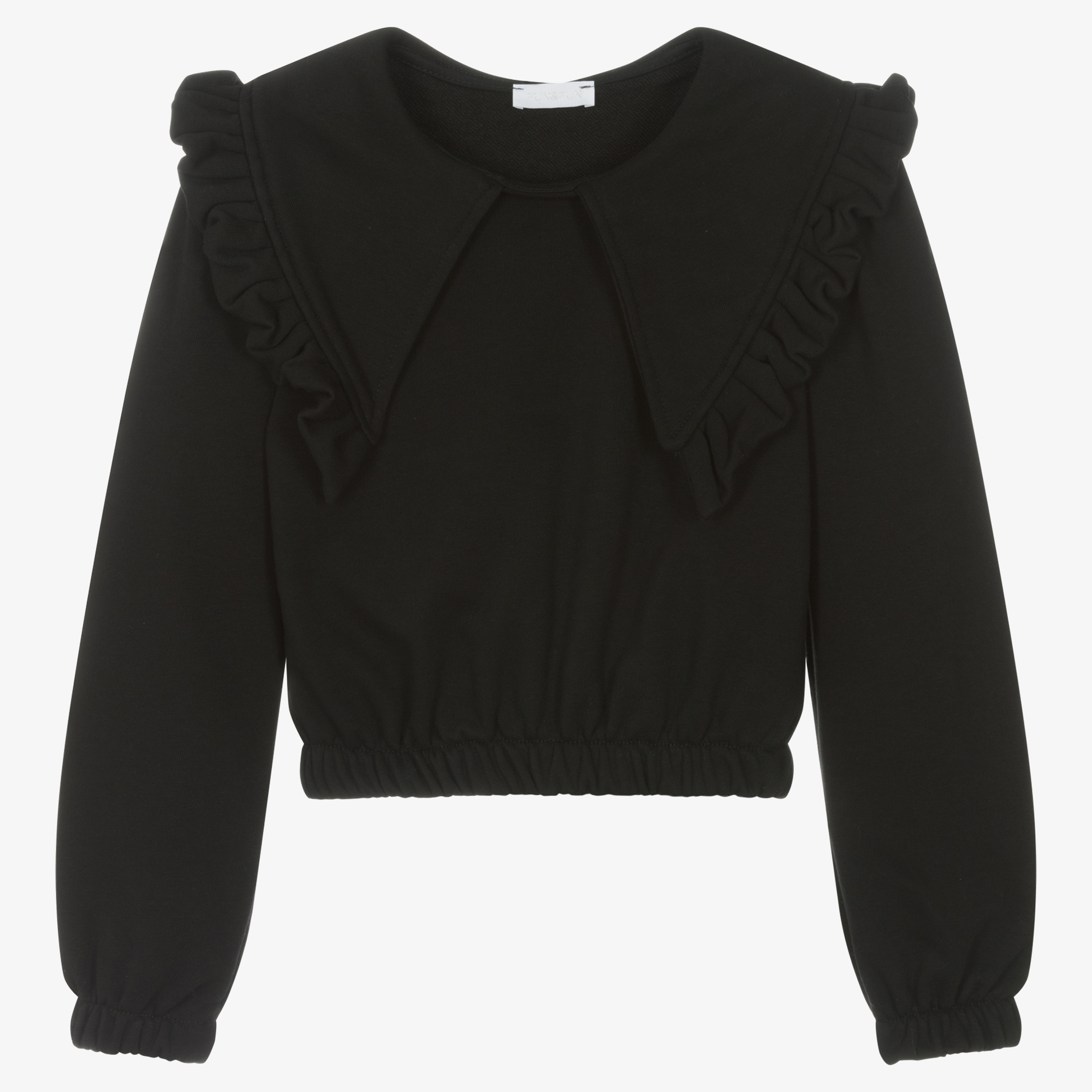 Black best sale ruffle sweatshirt