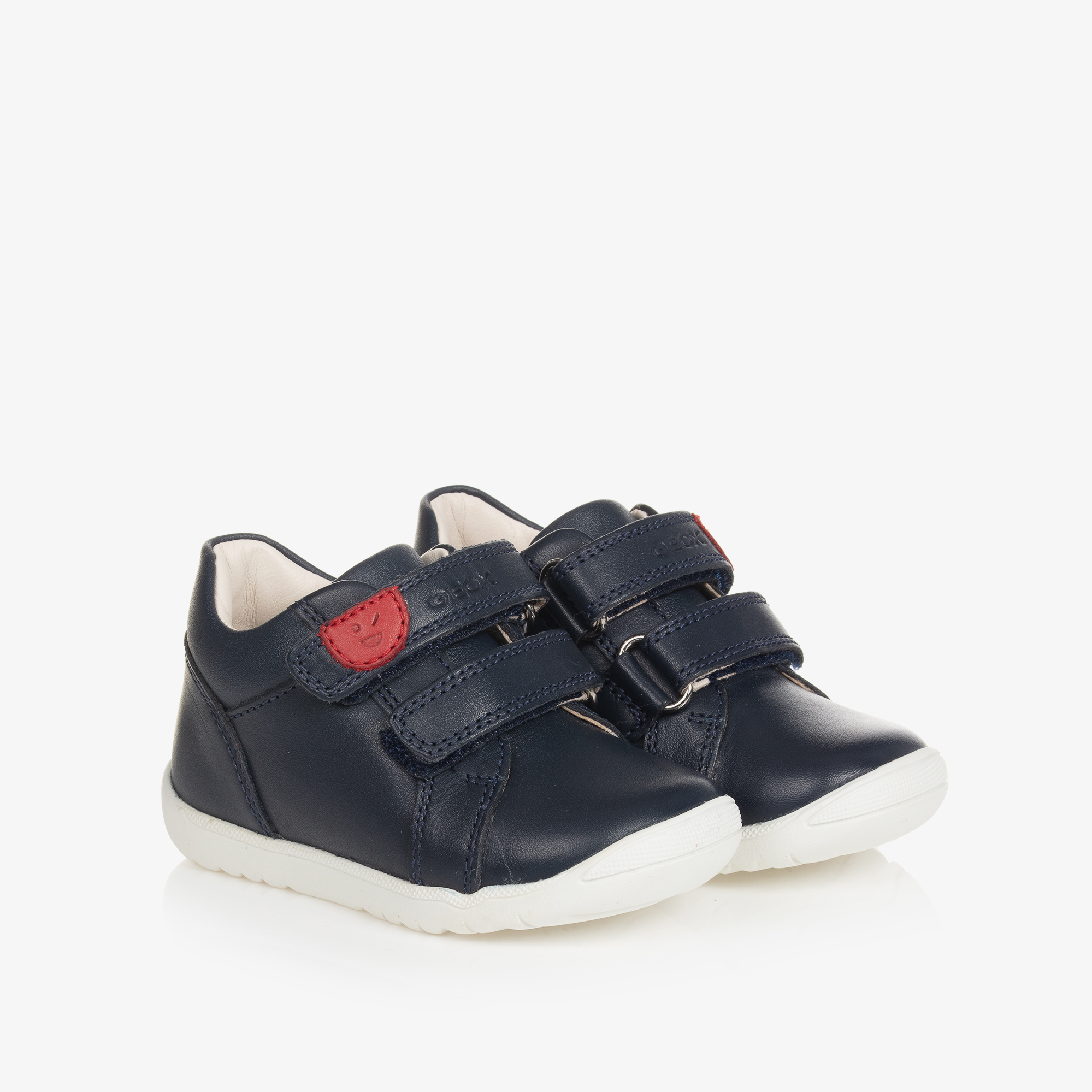 Geox Baby Boys Navy Blue Leather Trainers Childrensalon Outlet