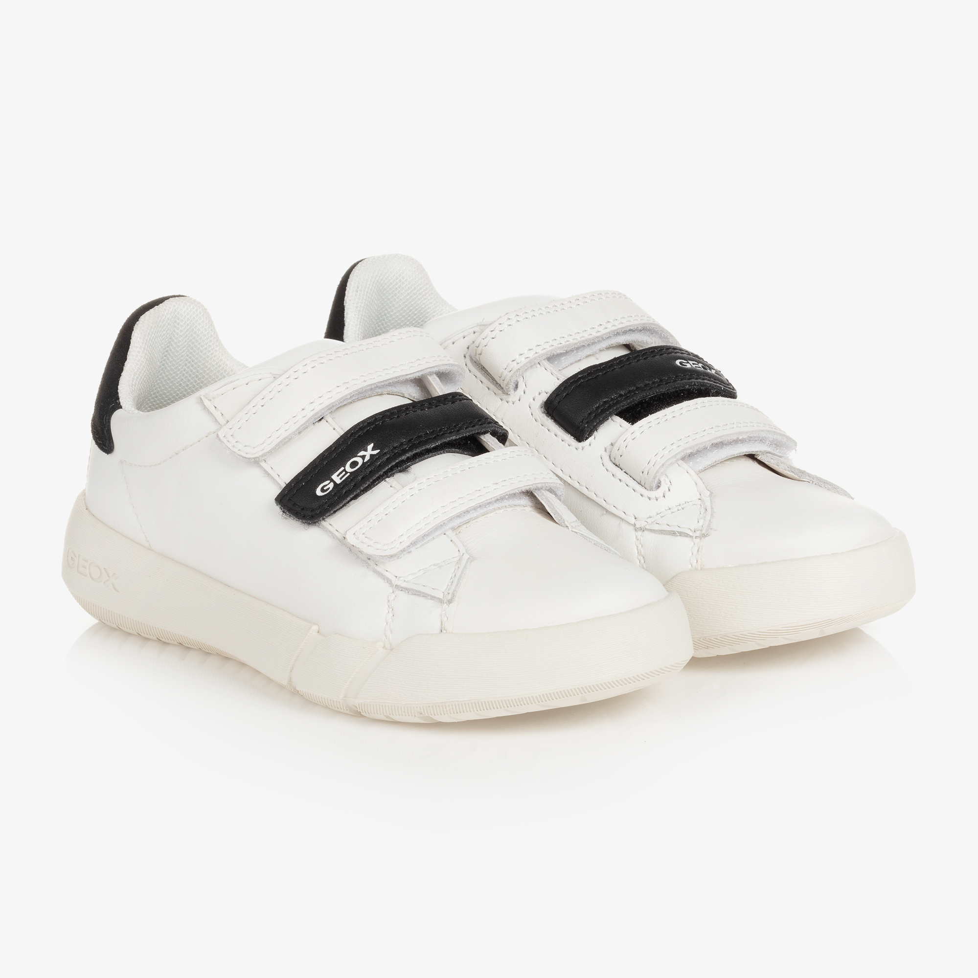 geox white leather trainers