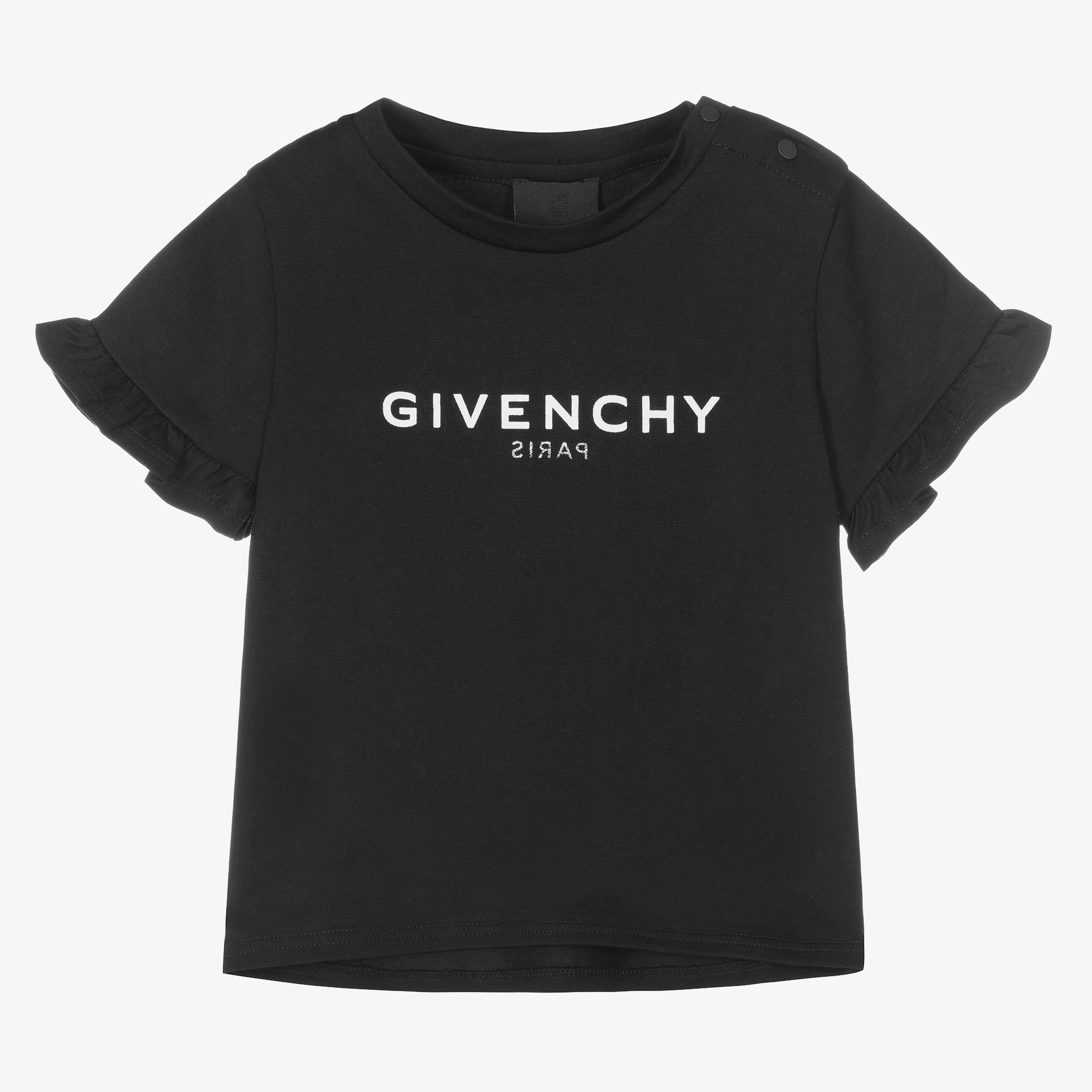 Givenchy Girls Black Cotton T Shirt Childrensalon Outlet