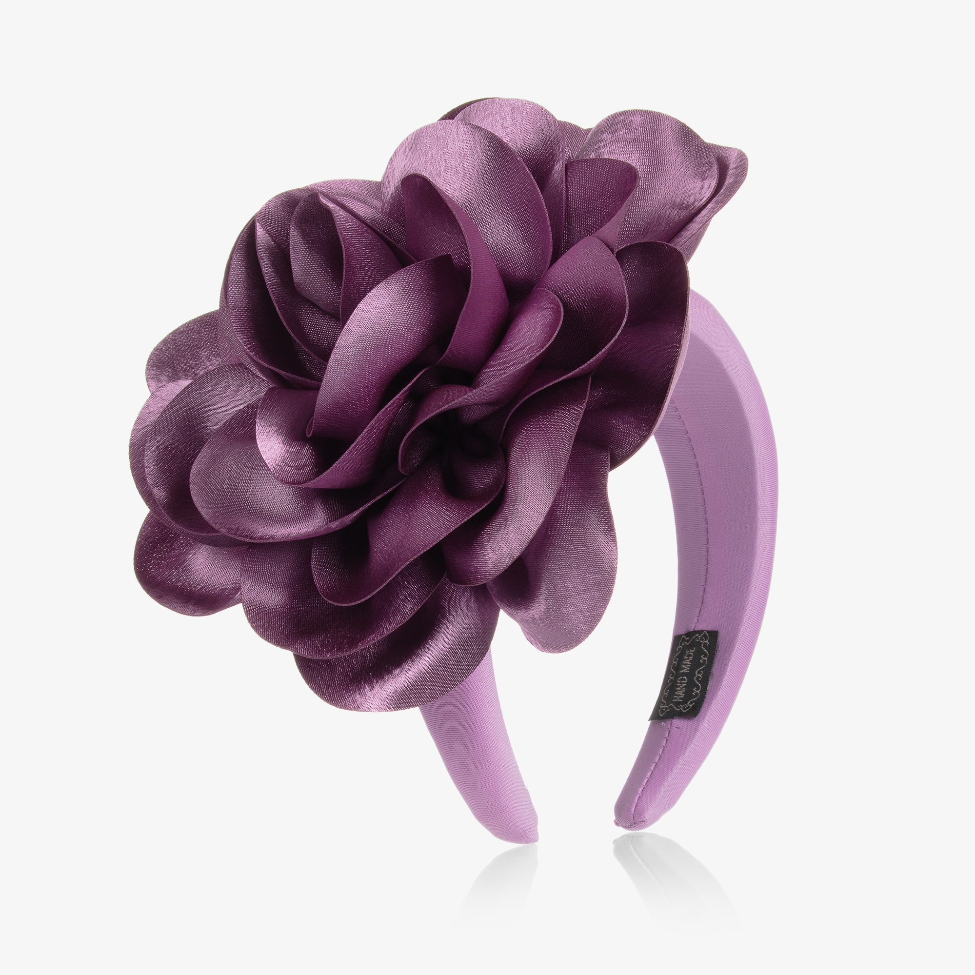 Graci Purple Satin Flower Hairband