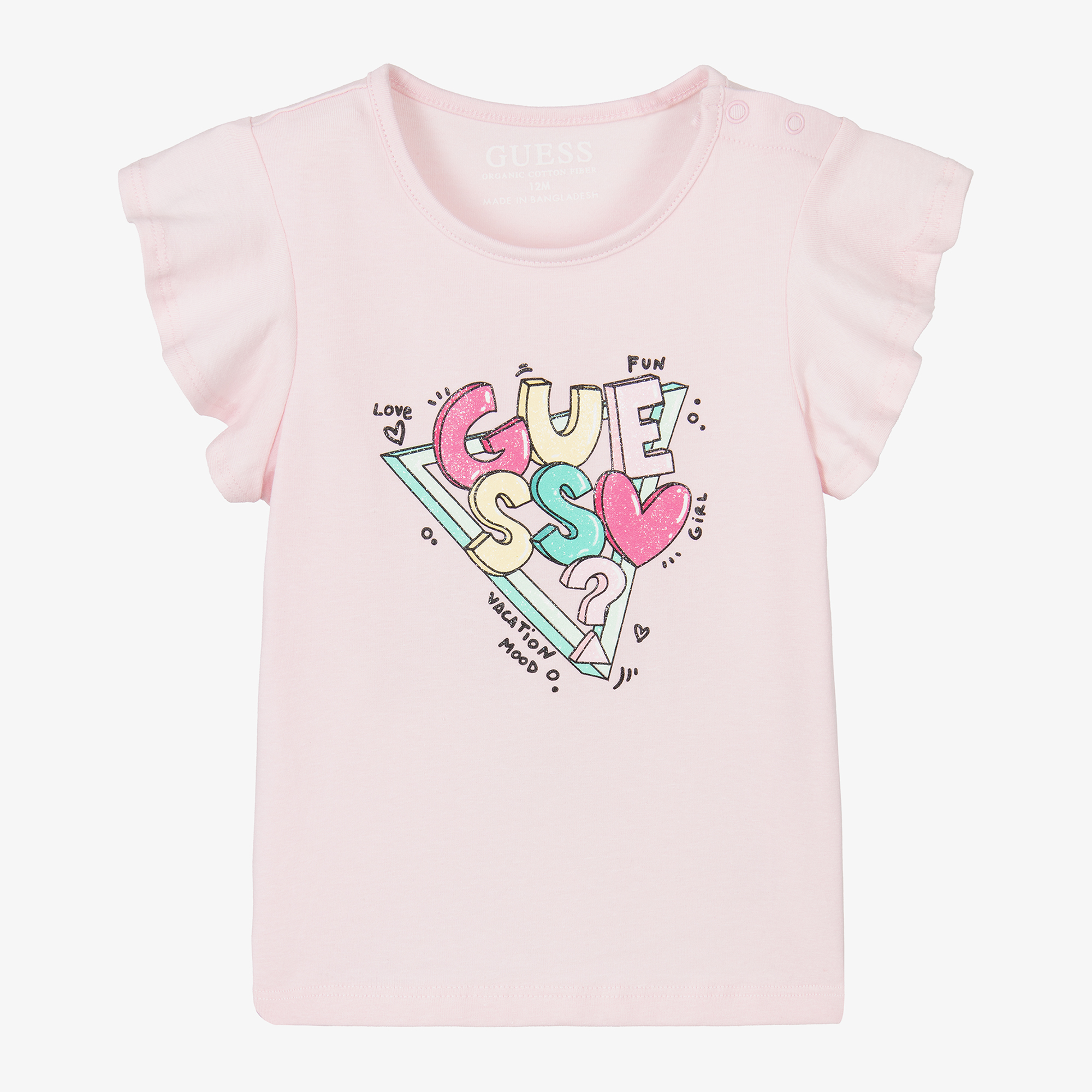 Guess Baby Girls Pink Cotton T Shirt