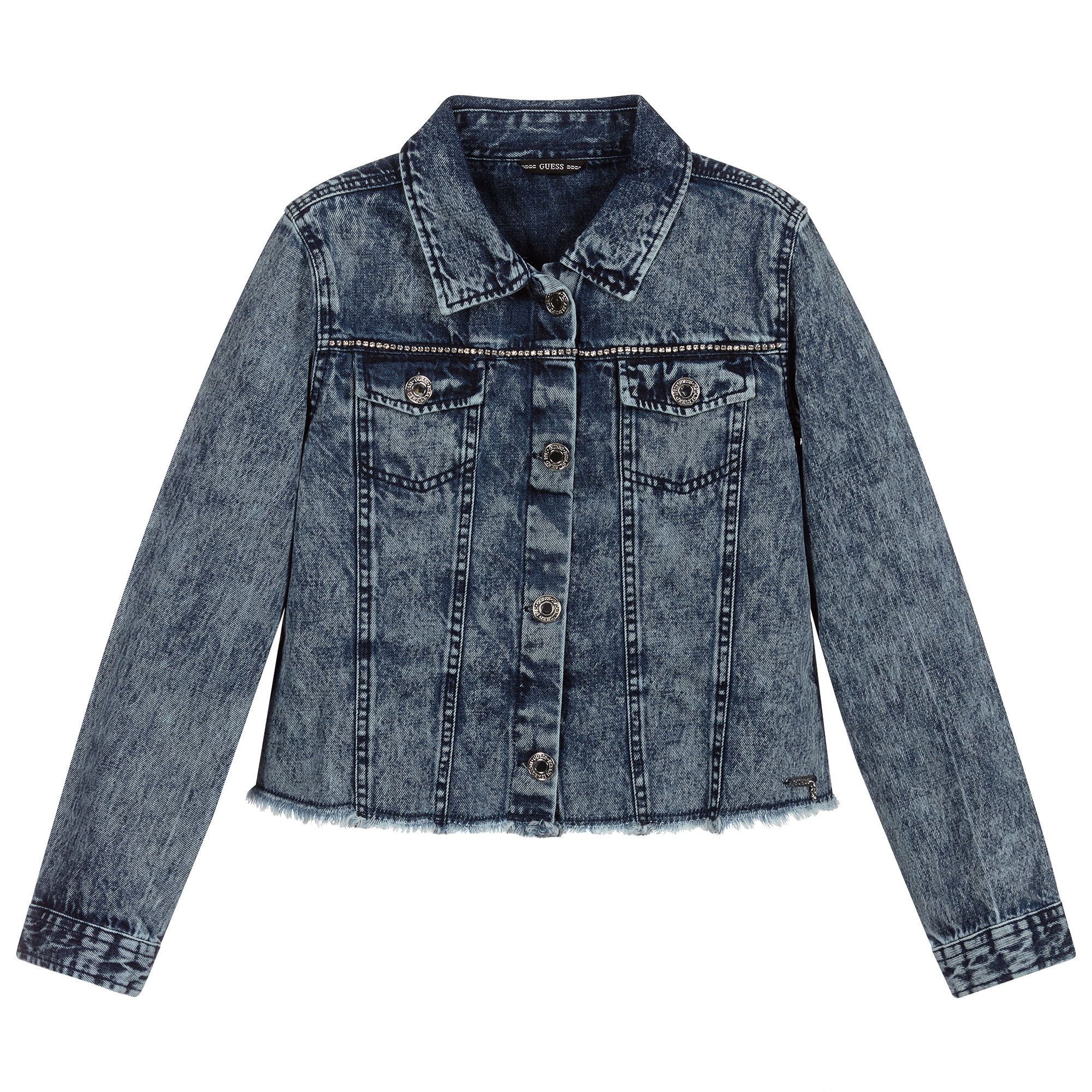 Denim jacket with deals glitter sleeves