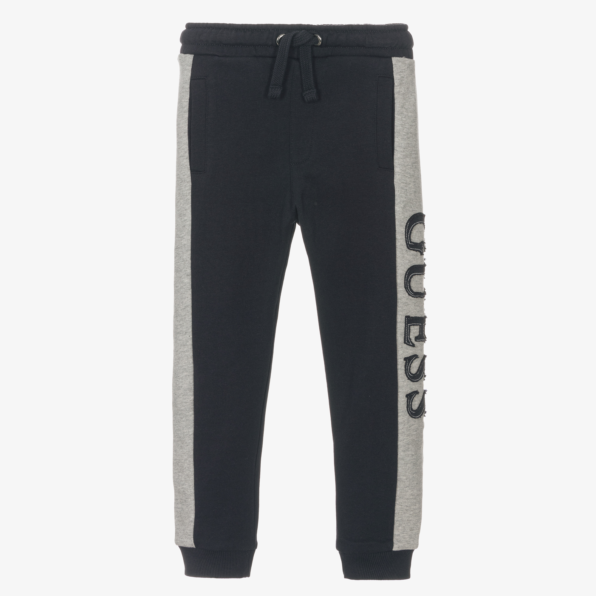 Guess Boys Blue Cotton Logo Joggers Childrensalon Outlet