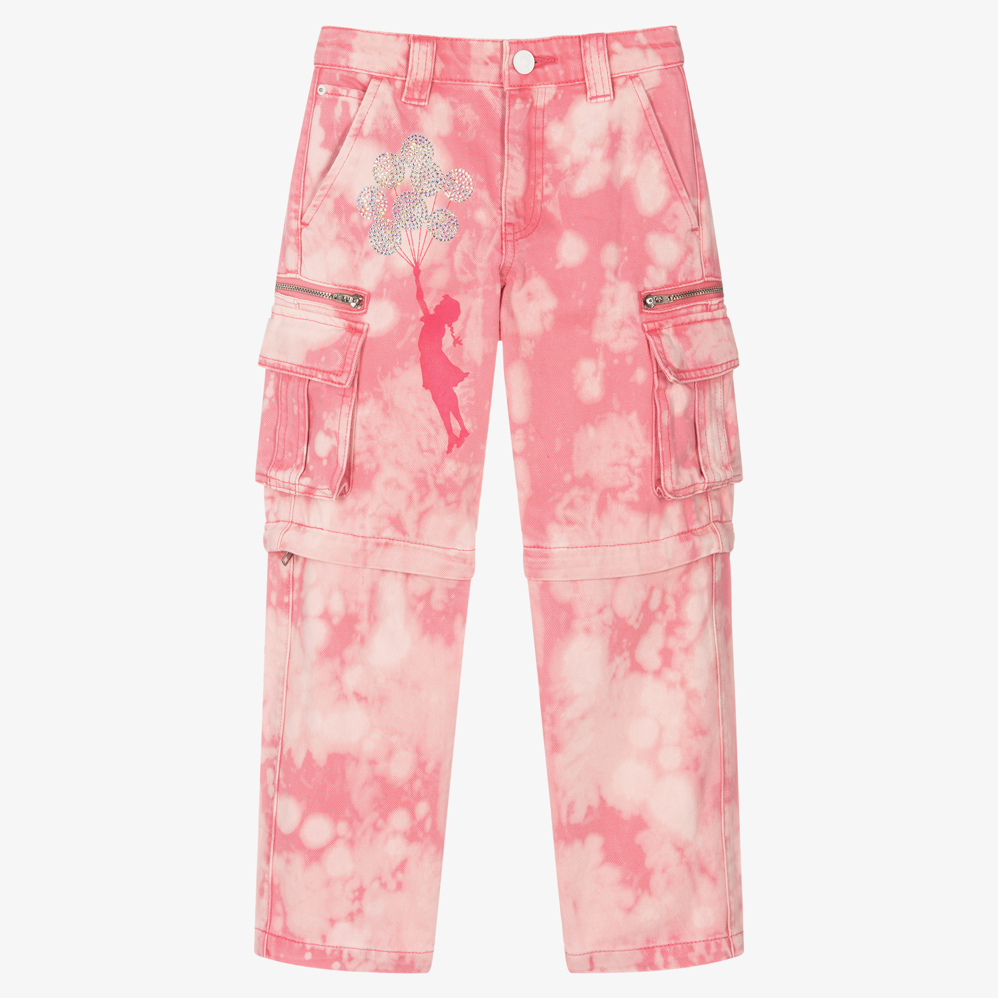 Guess Girls Pink Tie Dye Banksy Denim Jeans