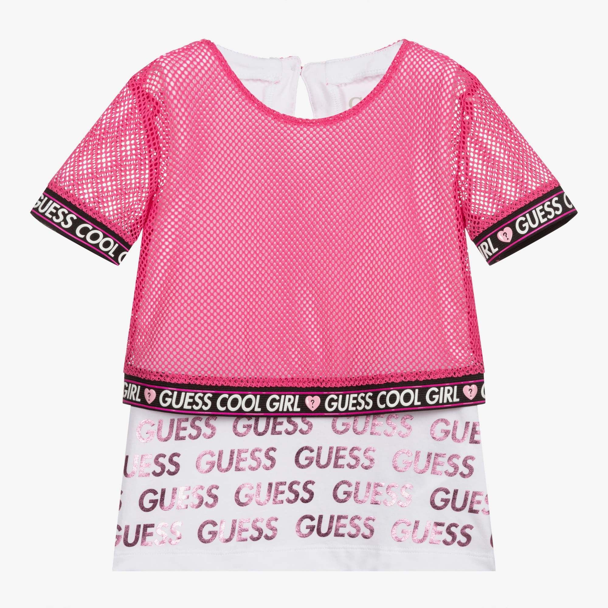 Pink and 2025 white guess shirt