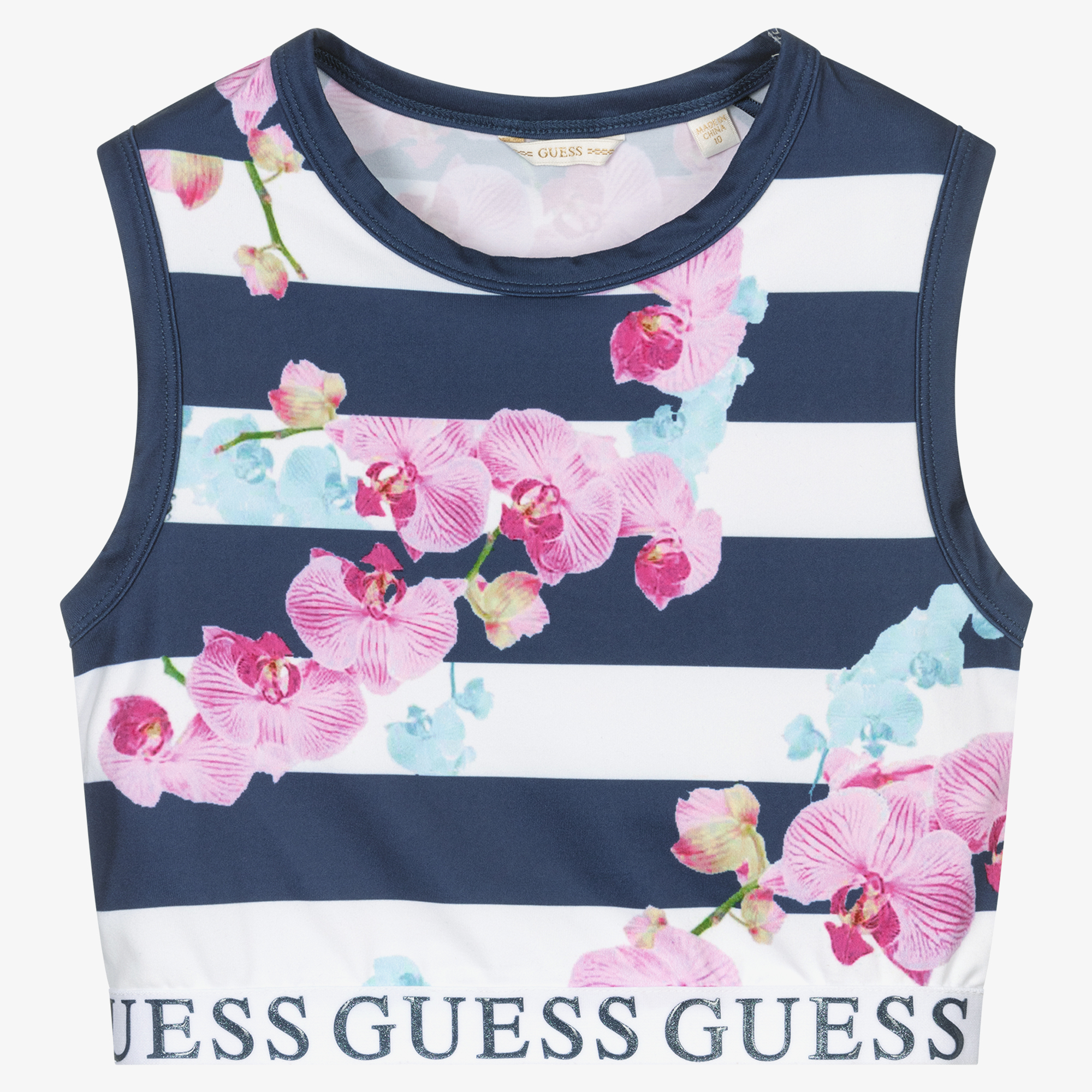 Guess Teen Blue Striped Crop Top Childrensalon Outlet