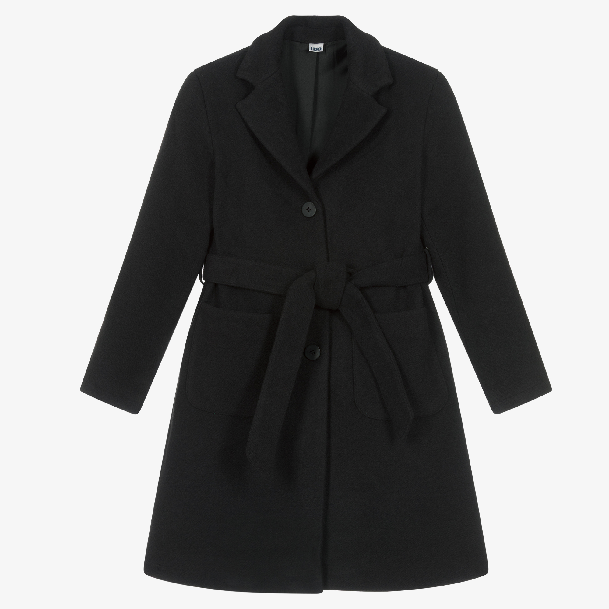 Ladies black belted coat best sale