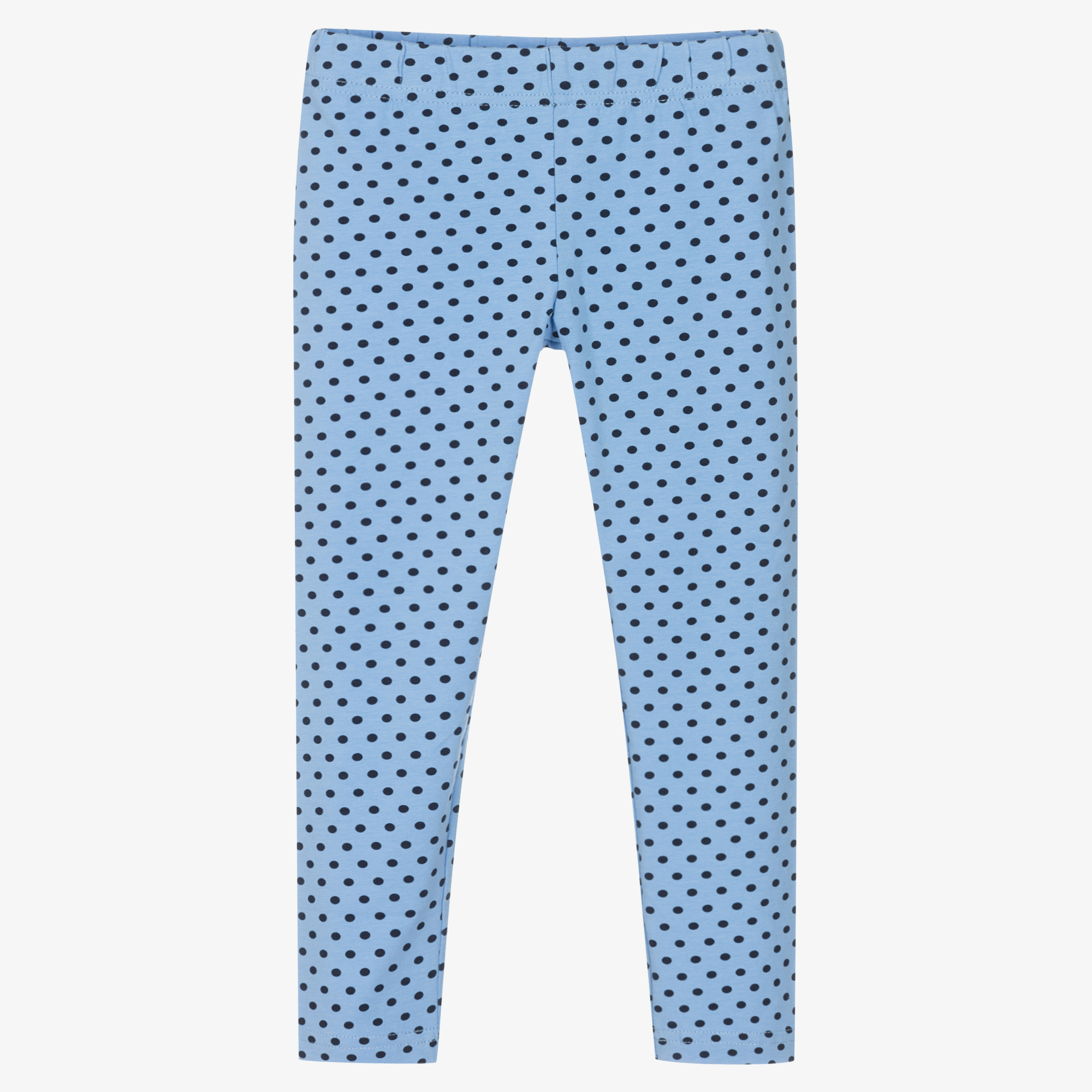 Children's leggings, blue with polka dots