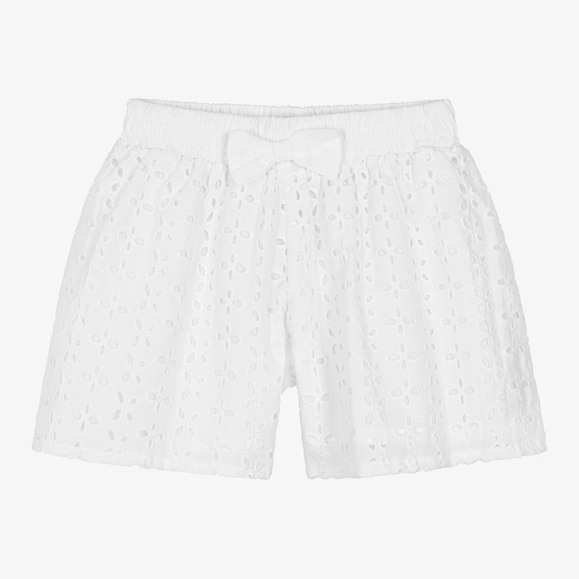 iDO Baby Girls White Brodie Anglaise Shorts Childrensalon Outlet