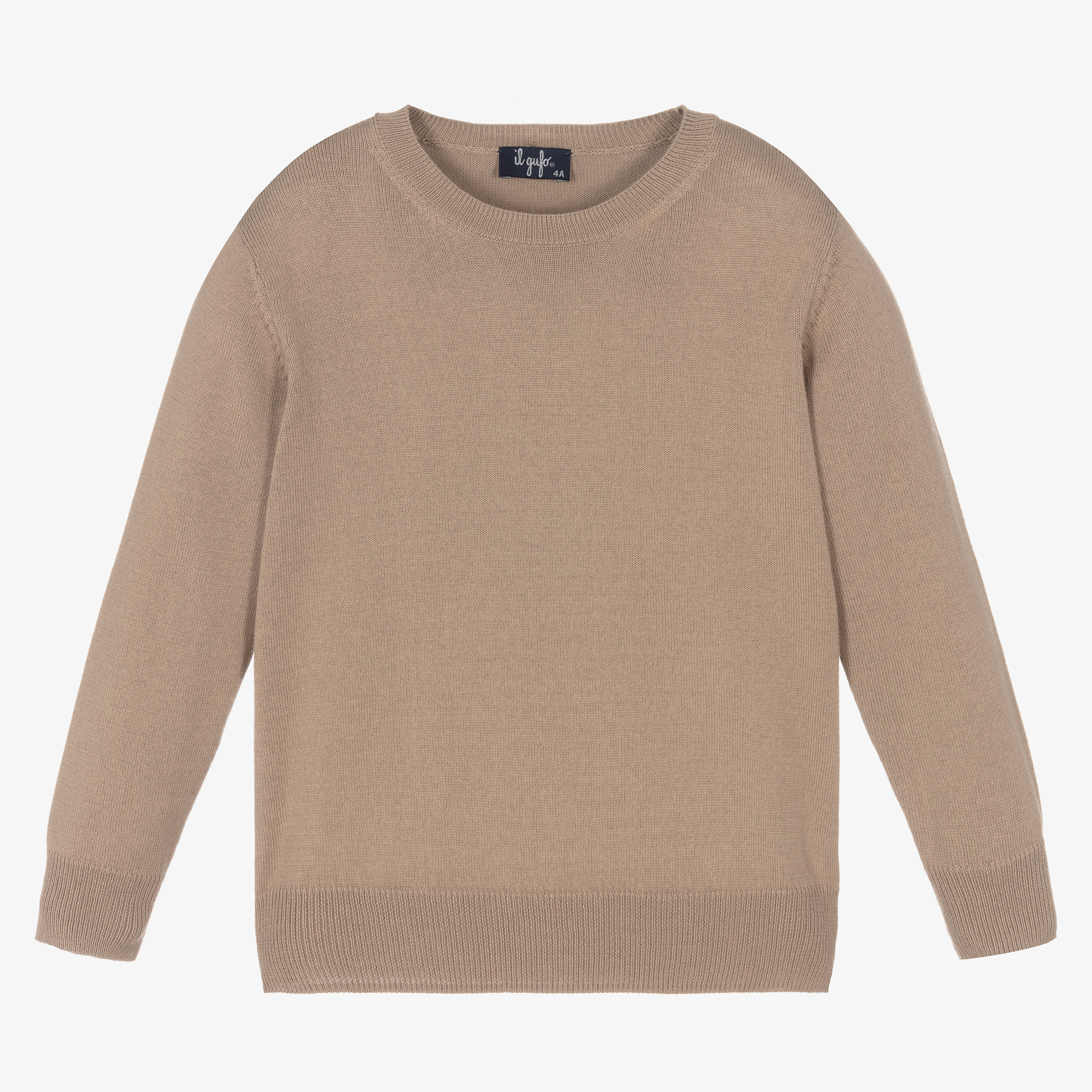 Il Gufo Boys Beige Organic Cotton Knit Sweater